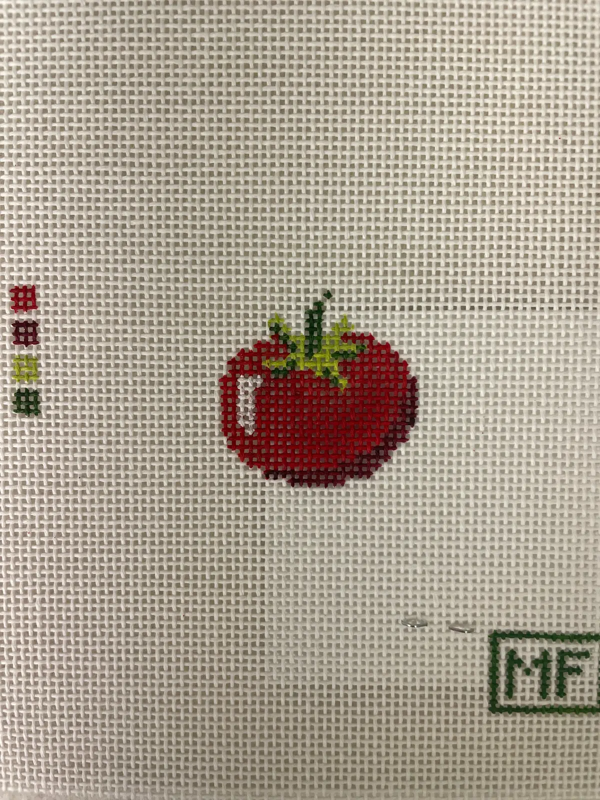 Mf Needlepoint Tomato Mini Bag Charm 1