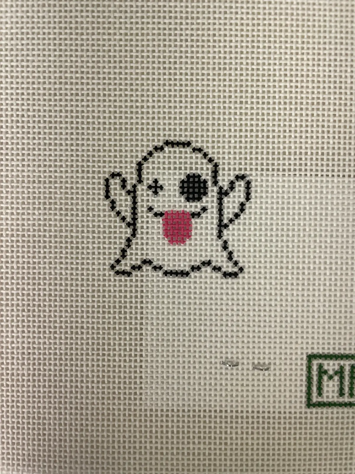 Mf Needlepoint Ghost Mini Bag Charm 1