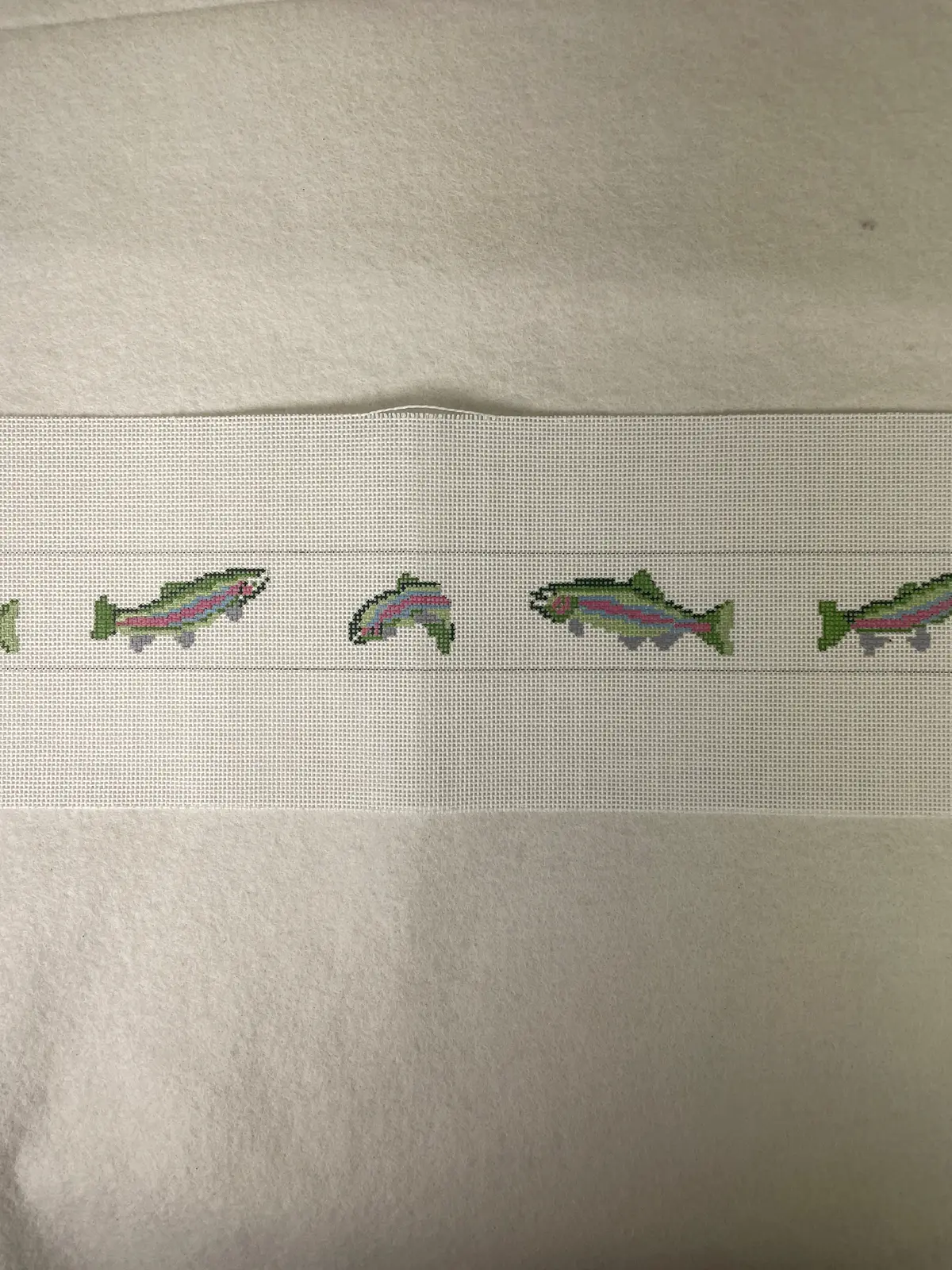 * Susan Roberts Needlepoint 312 Rainbow Trout Belt 1