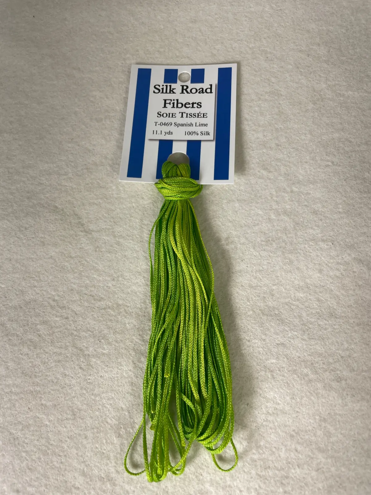Silk Road Fibers T-0469 Spanish Lime Soie Tissee 1