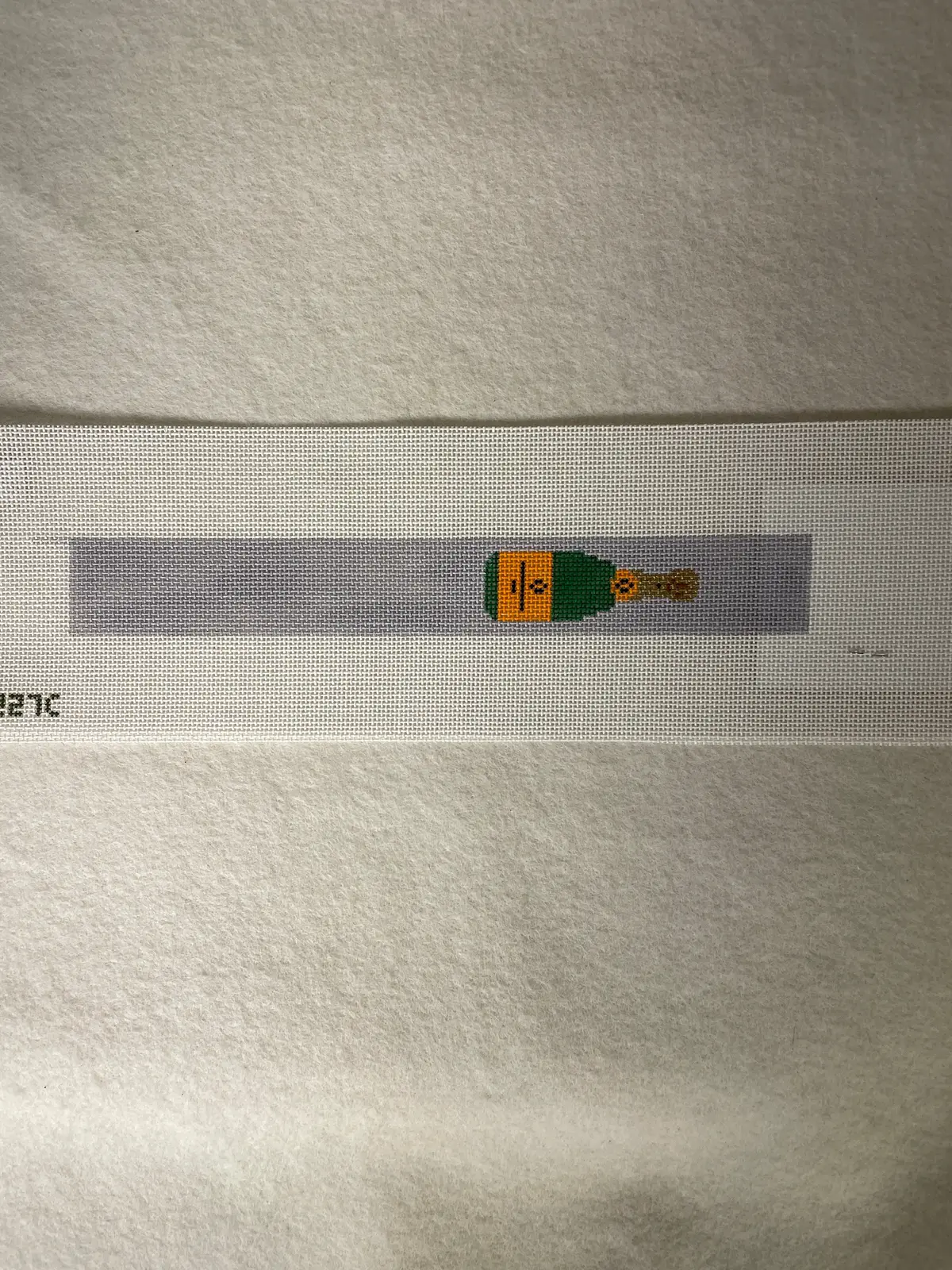 *Elm Tree Needlepoint Designs Kc227c Champagne Bottle Key Chain- Grey Loop 1