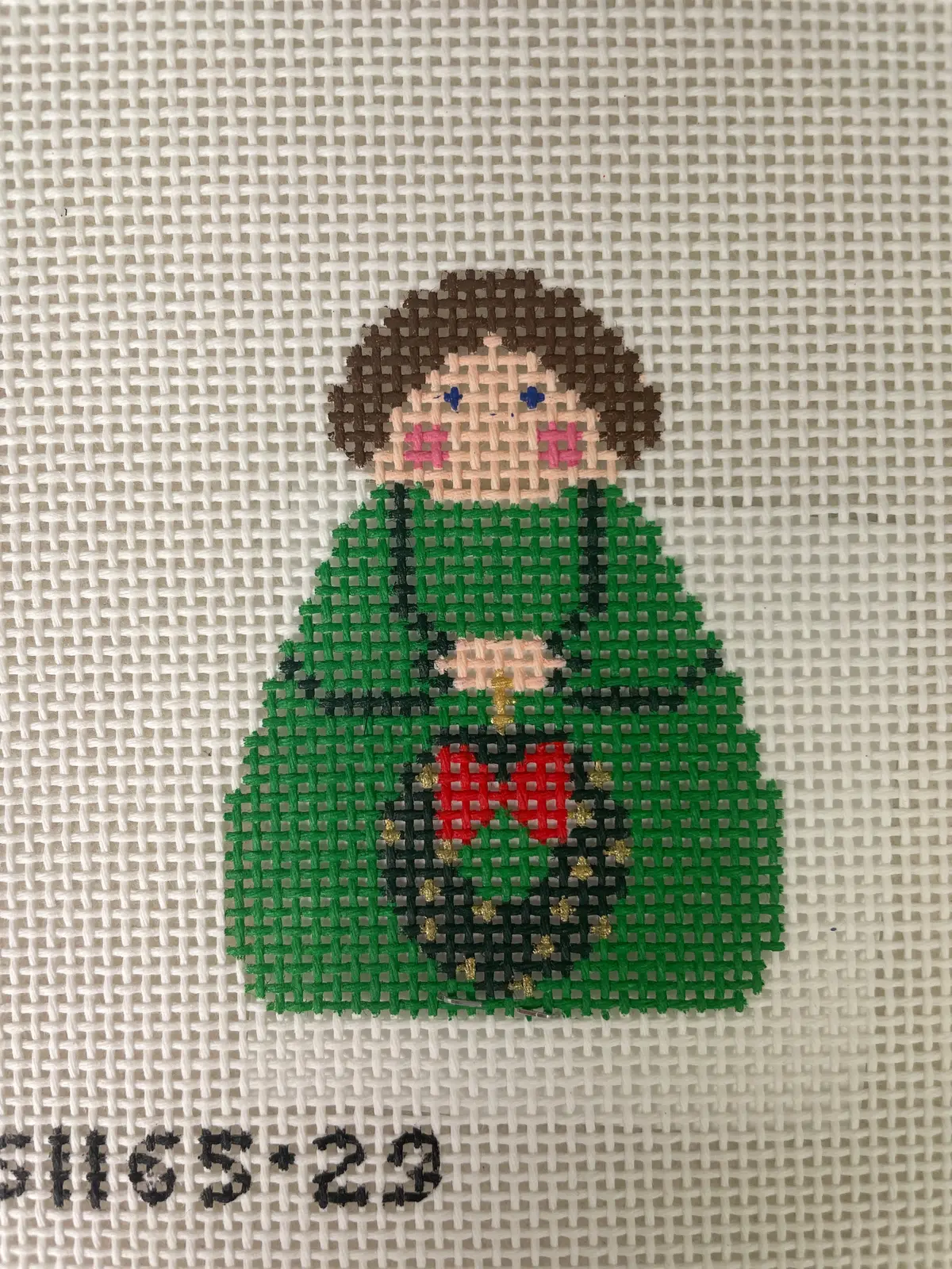 Stitch It's Si165-29 Green Angel With Wreath 1