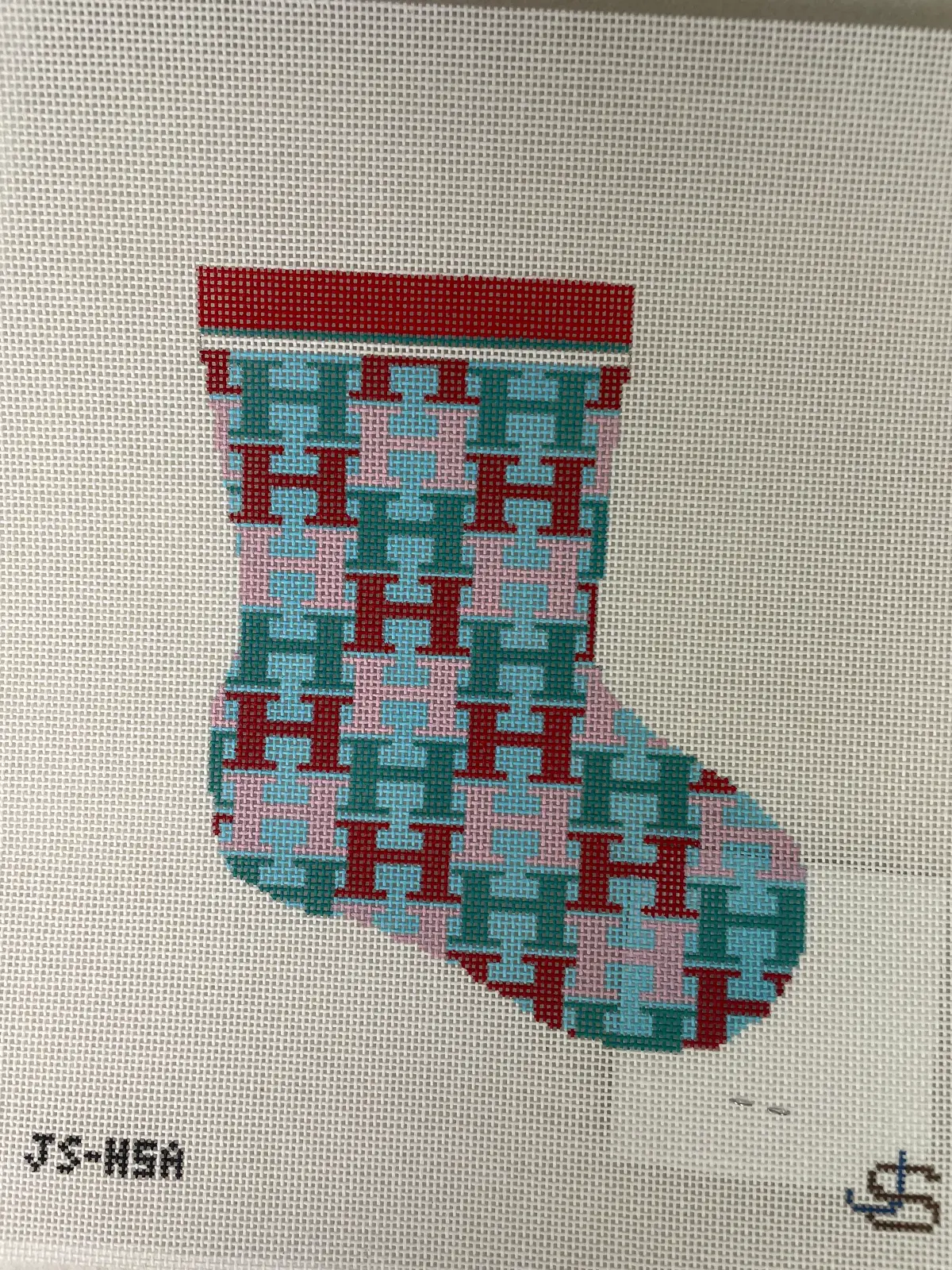 * Jeni Sandberg Jsh5a 'H' Letter Mini Christmas Stocking Ornament 1