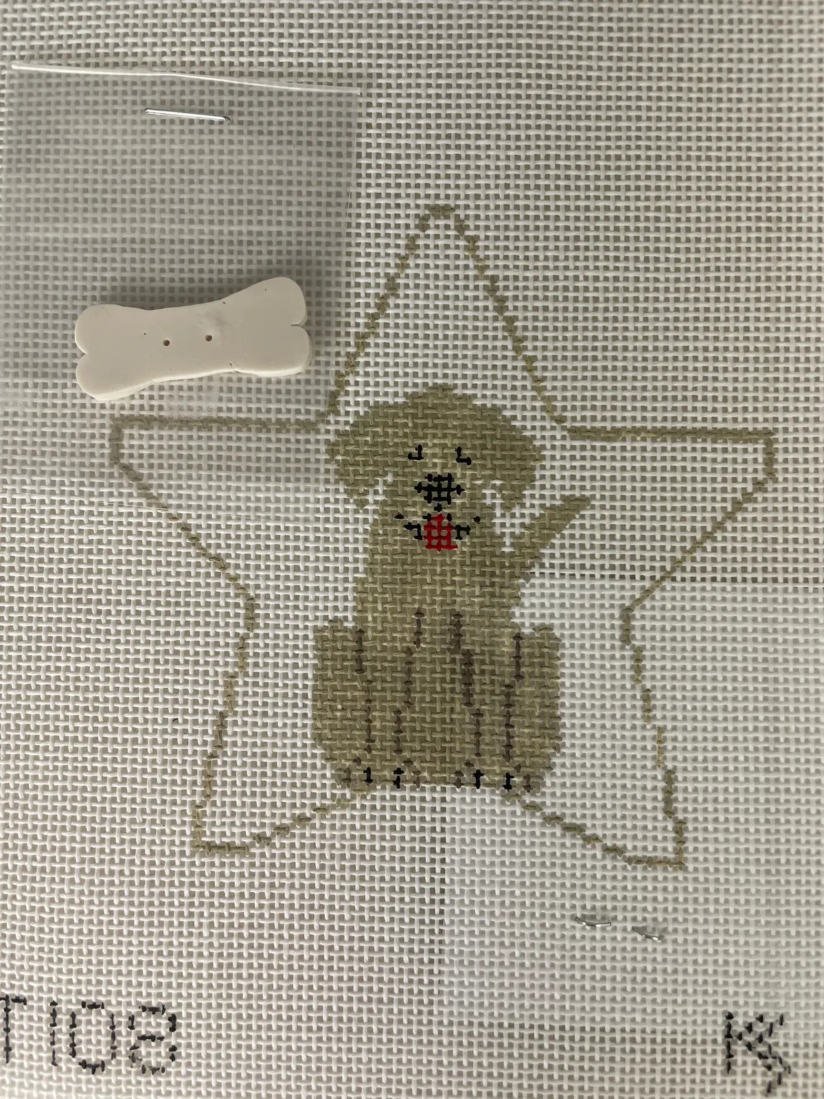 *Kathy Schenkel St108 Yellow Lab Star With Bone 1