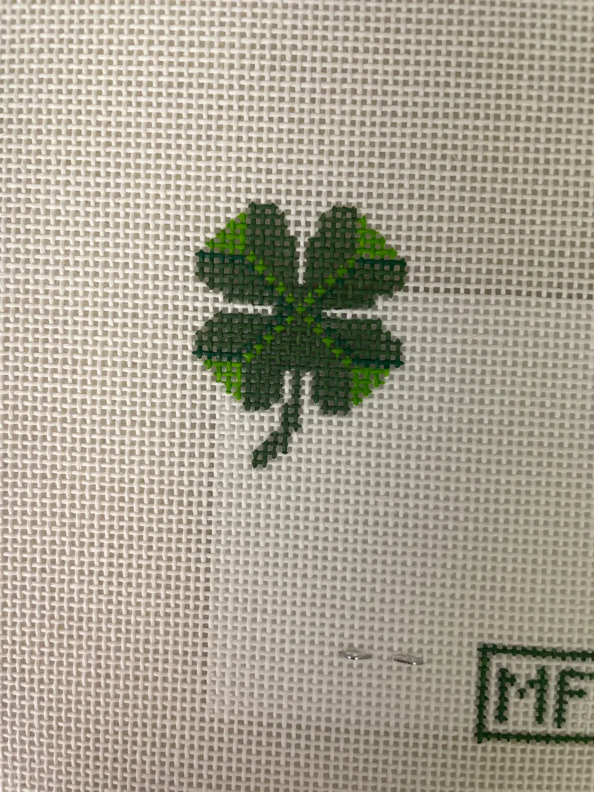 Mf Needlepoint Clover Mini Bag Charm 1