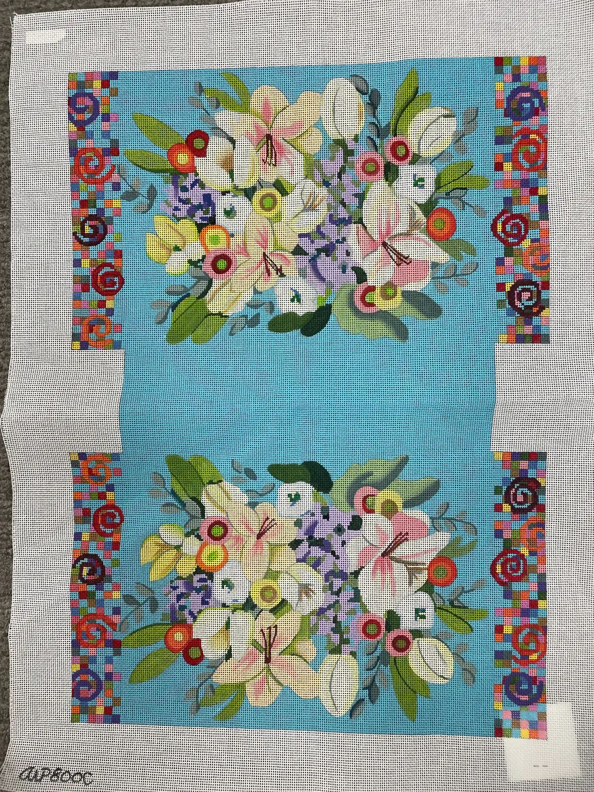 * Sale- Ann Wheat Pace Awp800c Floral/ Lilly On Turquois Tote 1