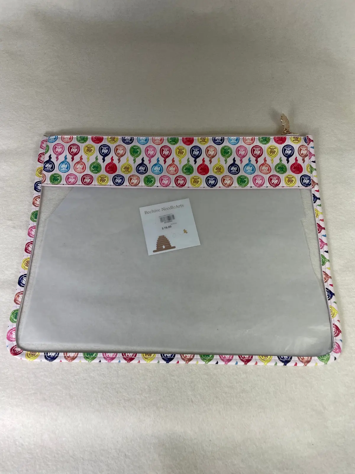 Penny Linn Designs Pink Tootsie Pop Pattern Leather Project Bag 1