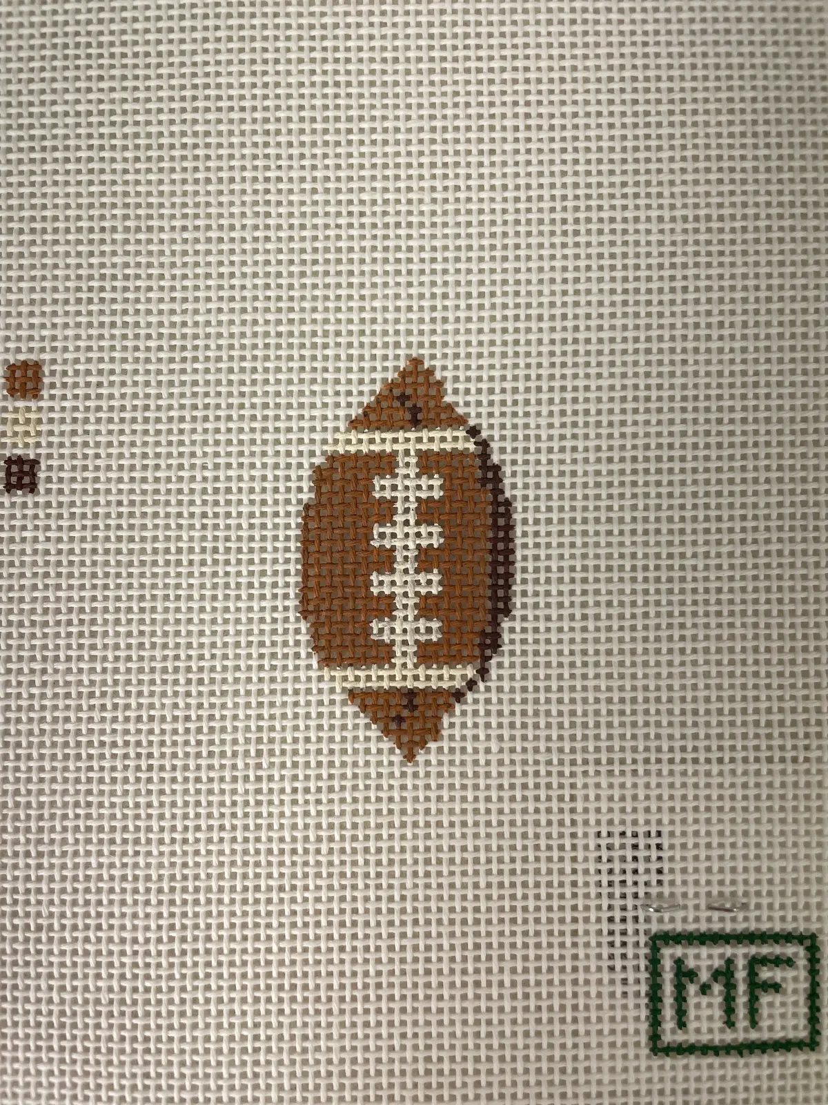 Mf Needlepoint Football Mini Bag Charm 1