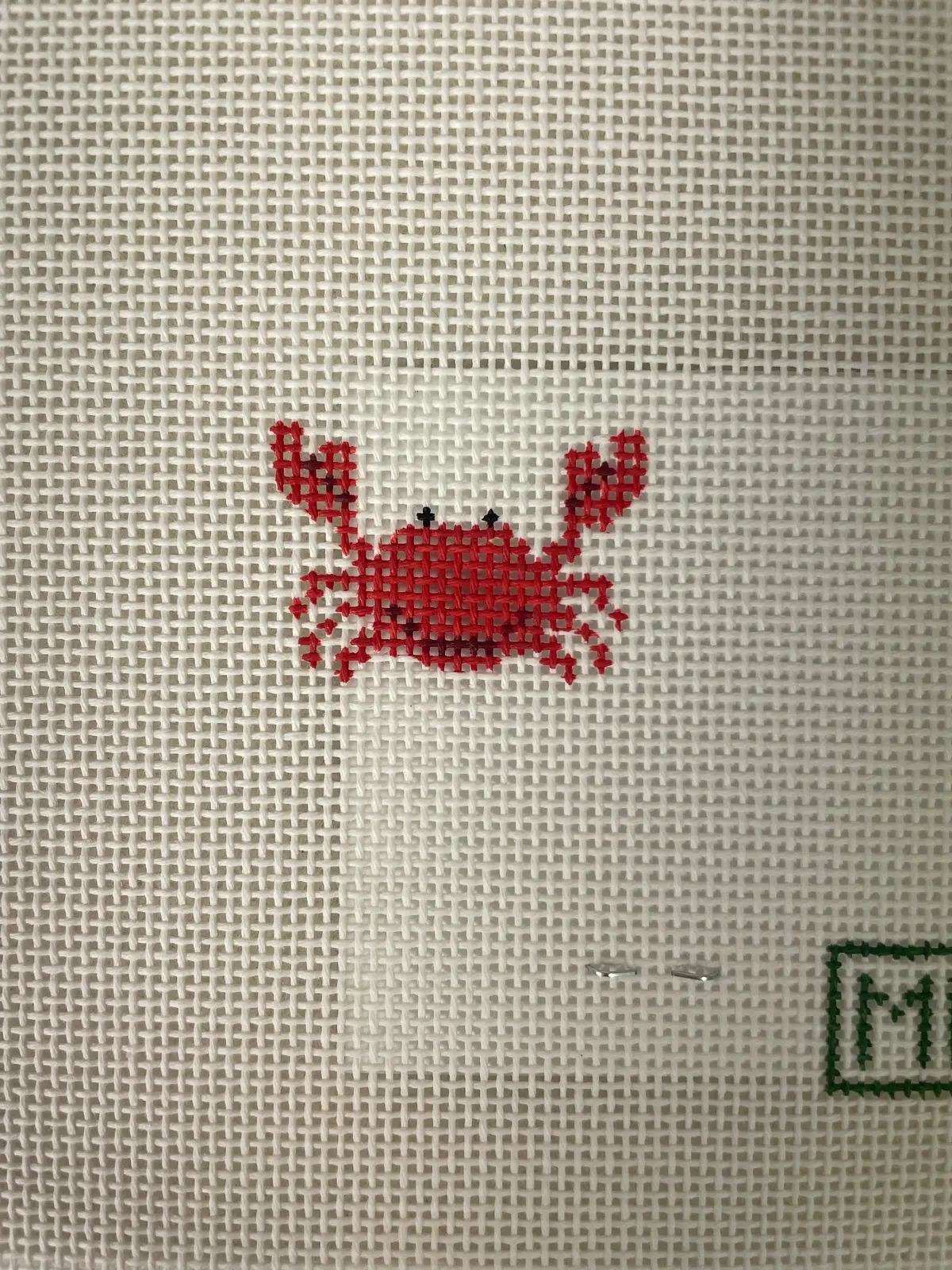Mf Needlepoint Crab Mini Bag Charm 1