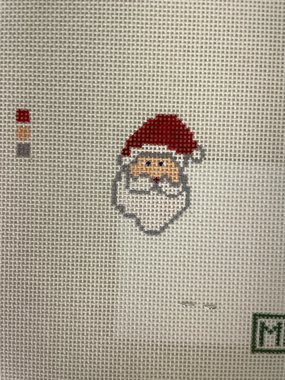Mf Needlepoint Santa Mini Bag Charm 1