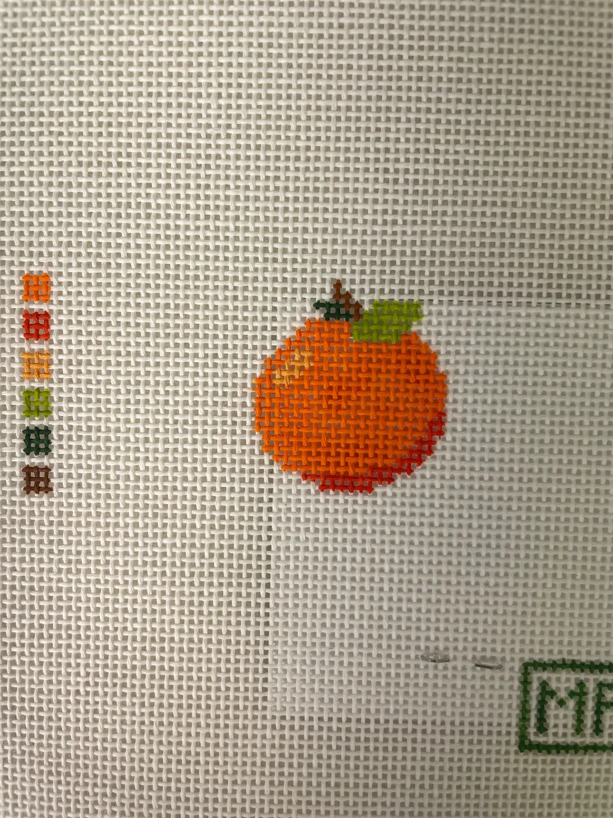 Mf Needlepoint Orange Mini Bag Charm 1