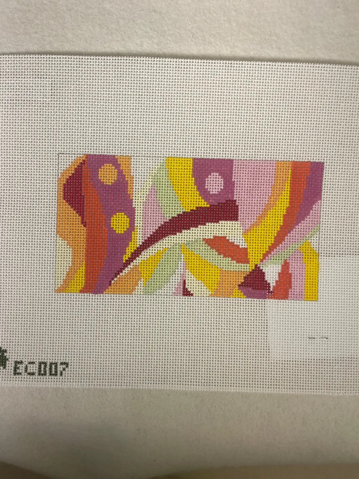 *Elm Tree Needlepoint Designs Ec007 Everyday Clutch Pucci Insert- Yellow 1