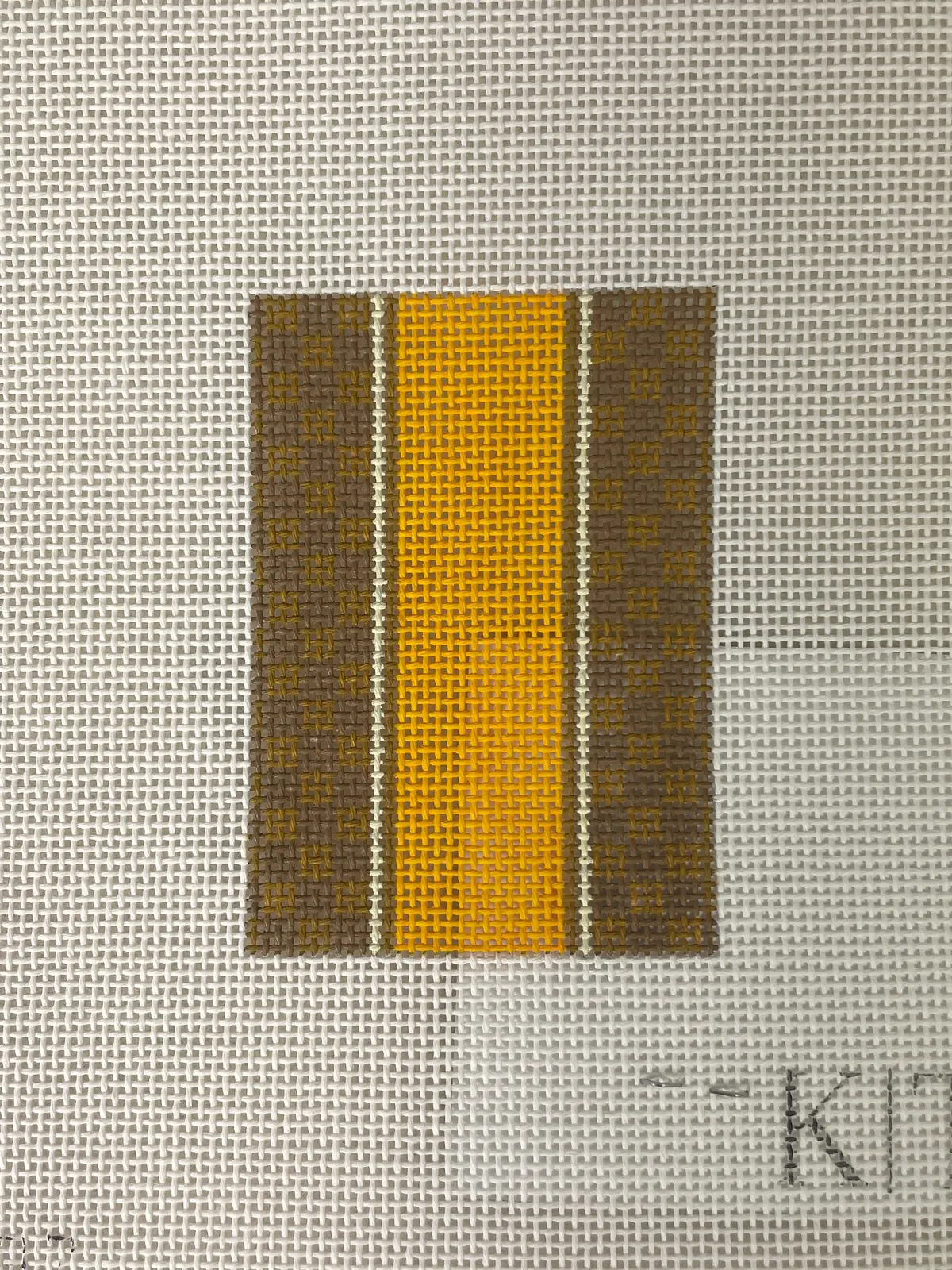 K.T.G. Needlepoint K97 Brown Check Tag 1