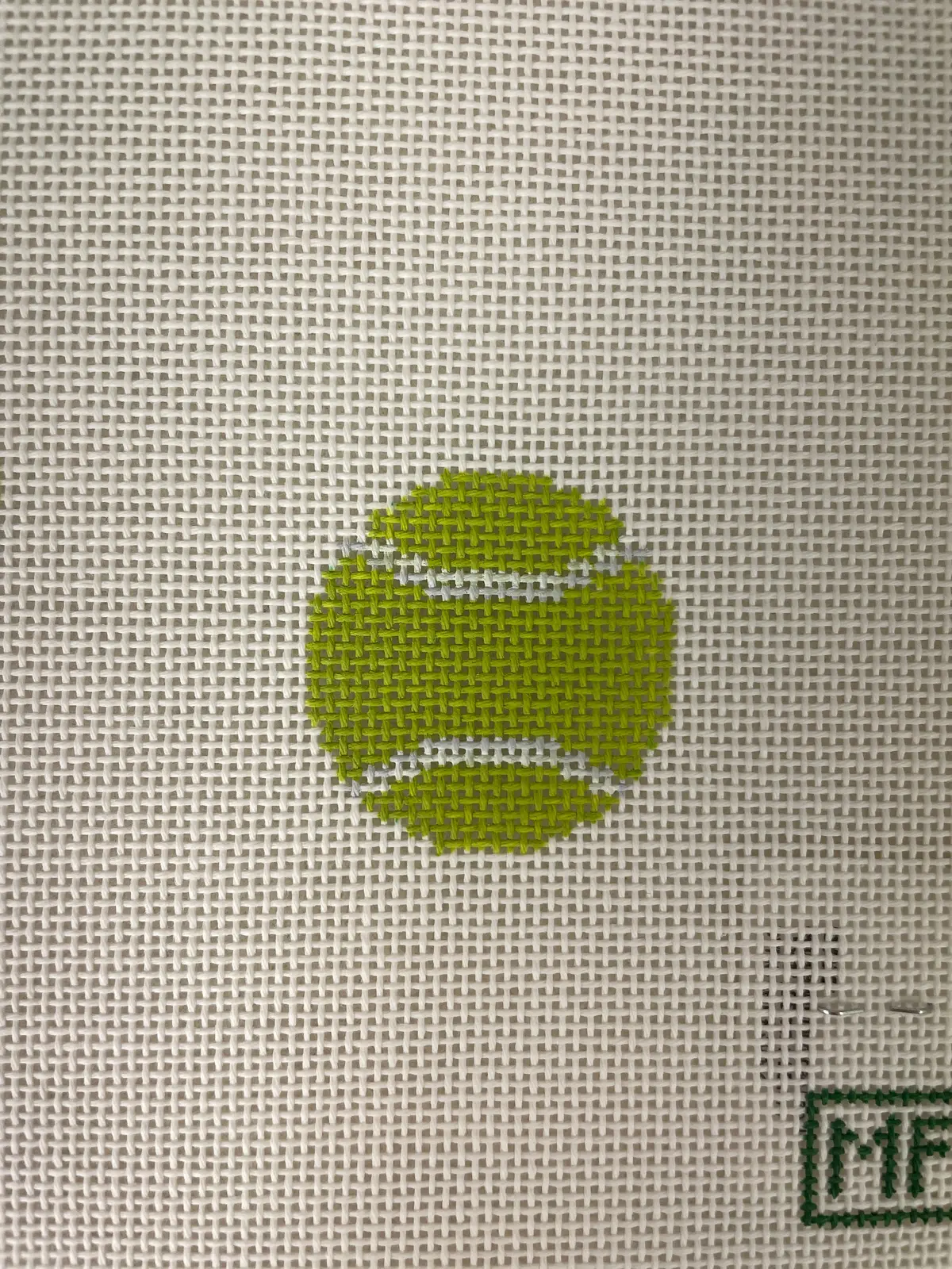 Mf Needlepoint Tennis Ball Mini Bag Charm 1