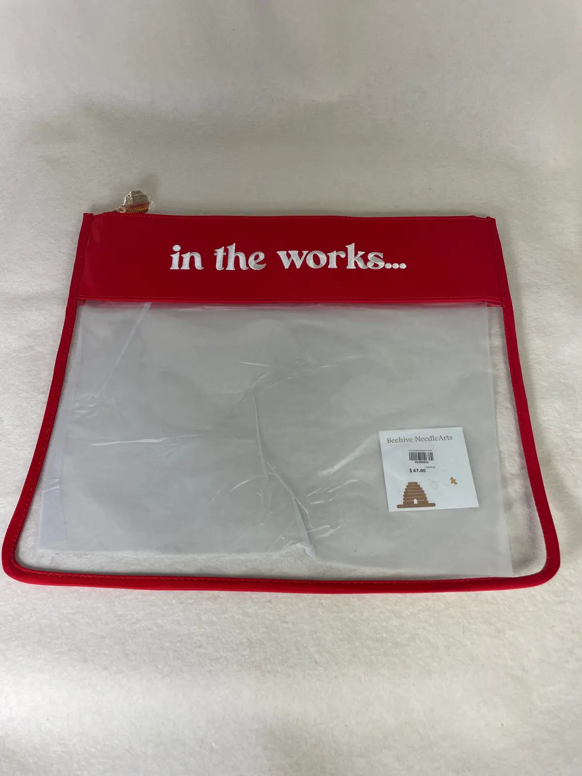 * What's The Stitch Needlepoint / In The Works Project Bag- Cherry 1