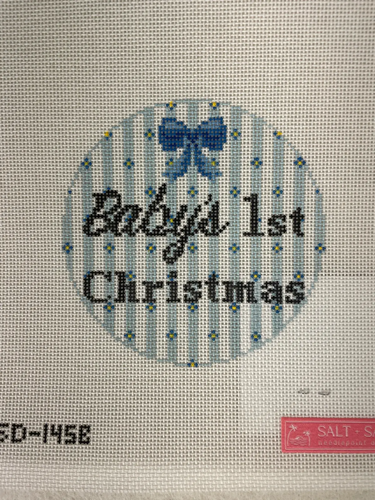 * Salt And Sand 145B First Christmas Bow- Blue 1