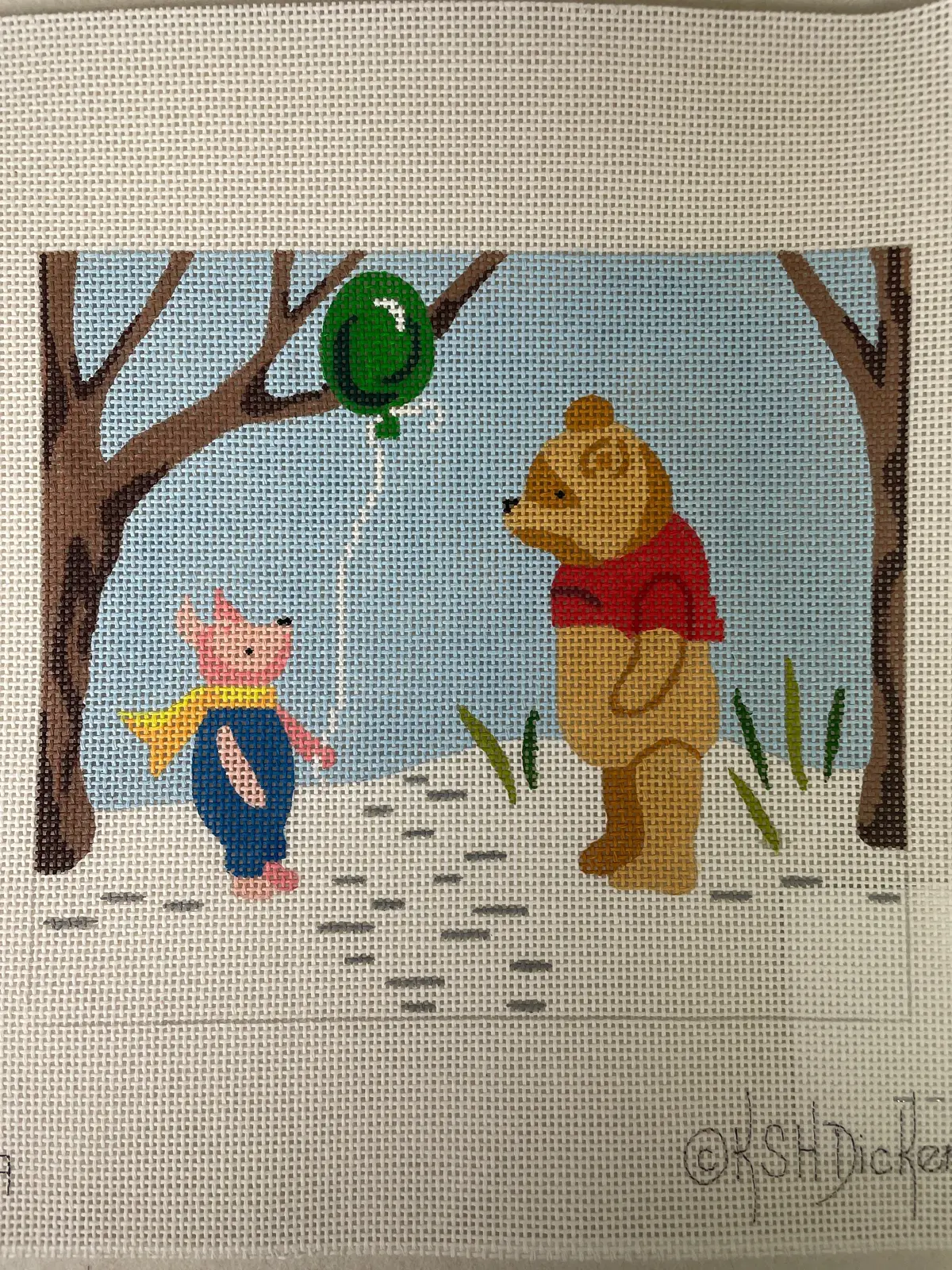 * Kate Dickerson Pl169 Pooh And Piglet Winter Scene 1