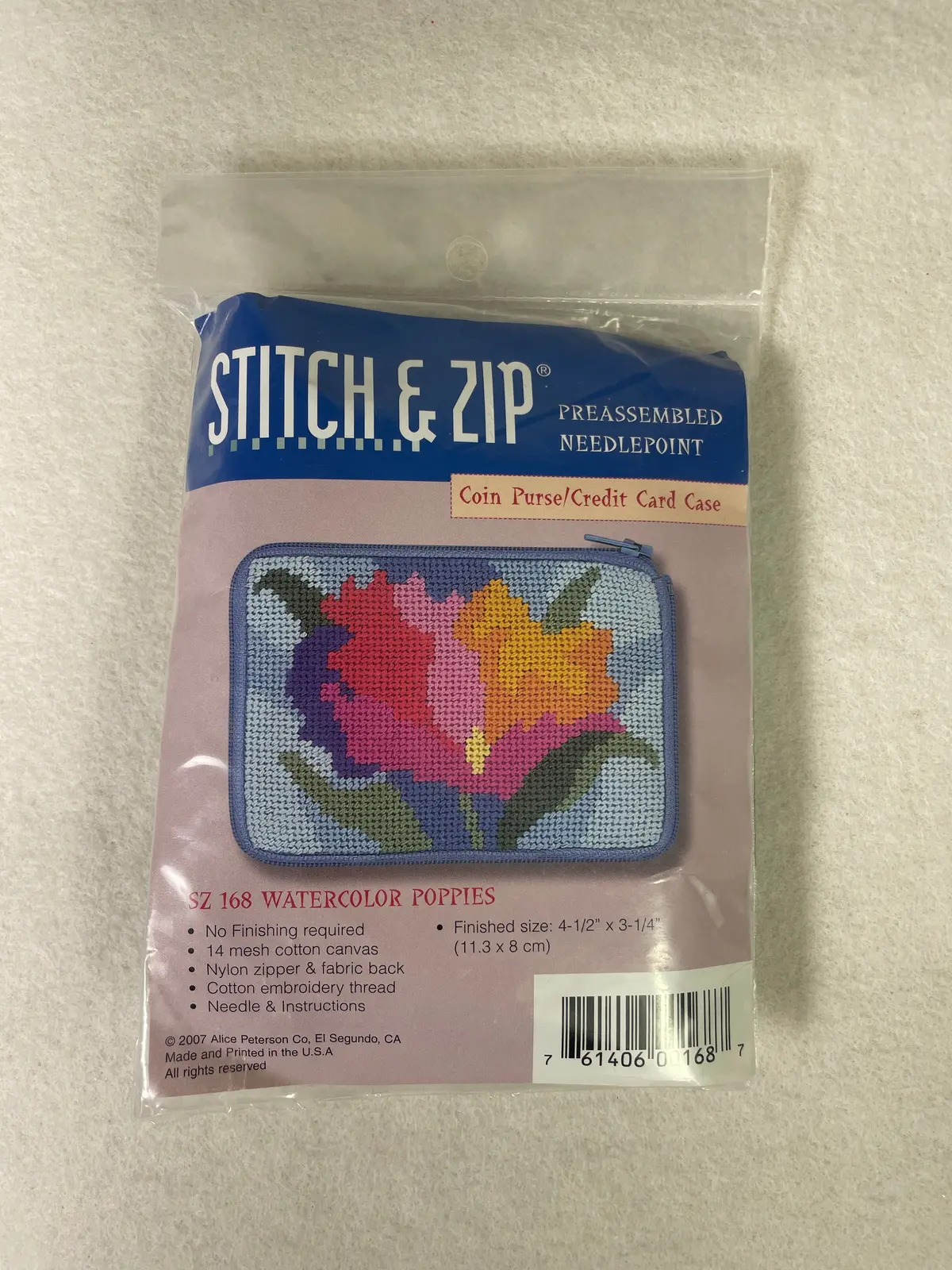 Alice Peterson Sz168 Watercolor Poppies Coin Purse 1
