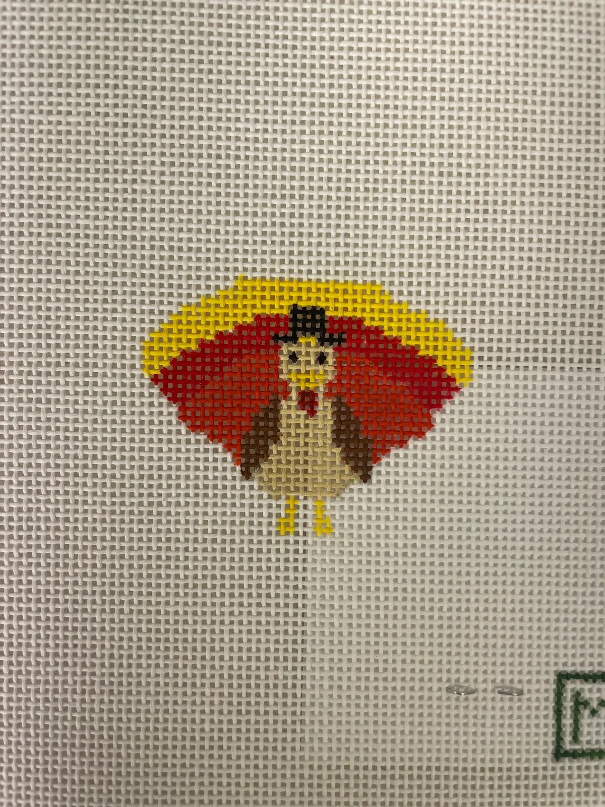Mf Needlepoint Turkey Mini Bag Charm 1
