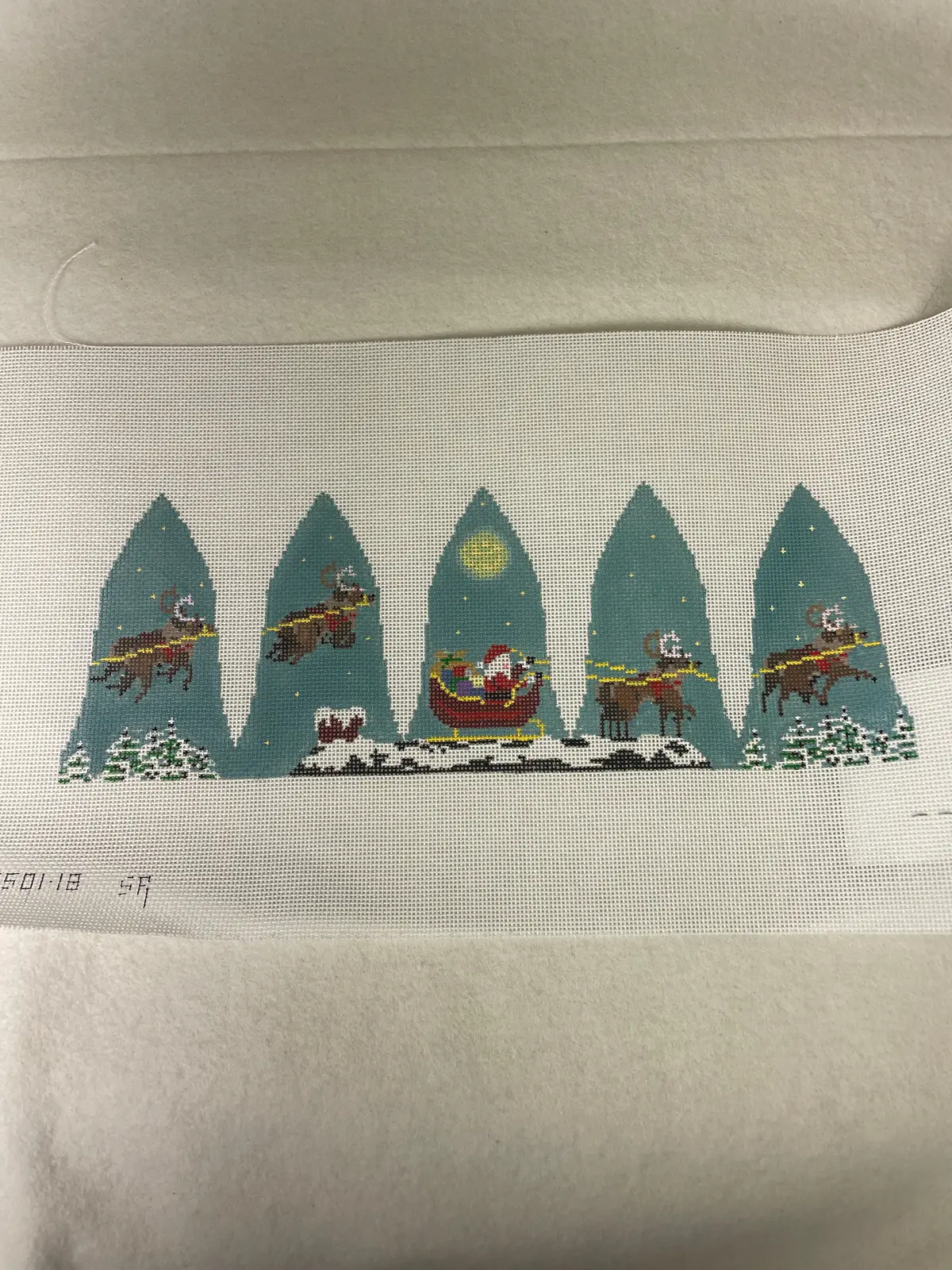 * Susan Roberts Needlepoint Santa Clause 3D Bell 1