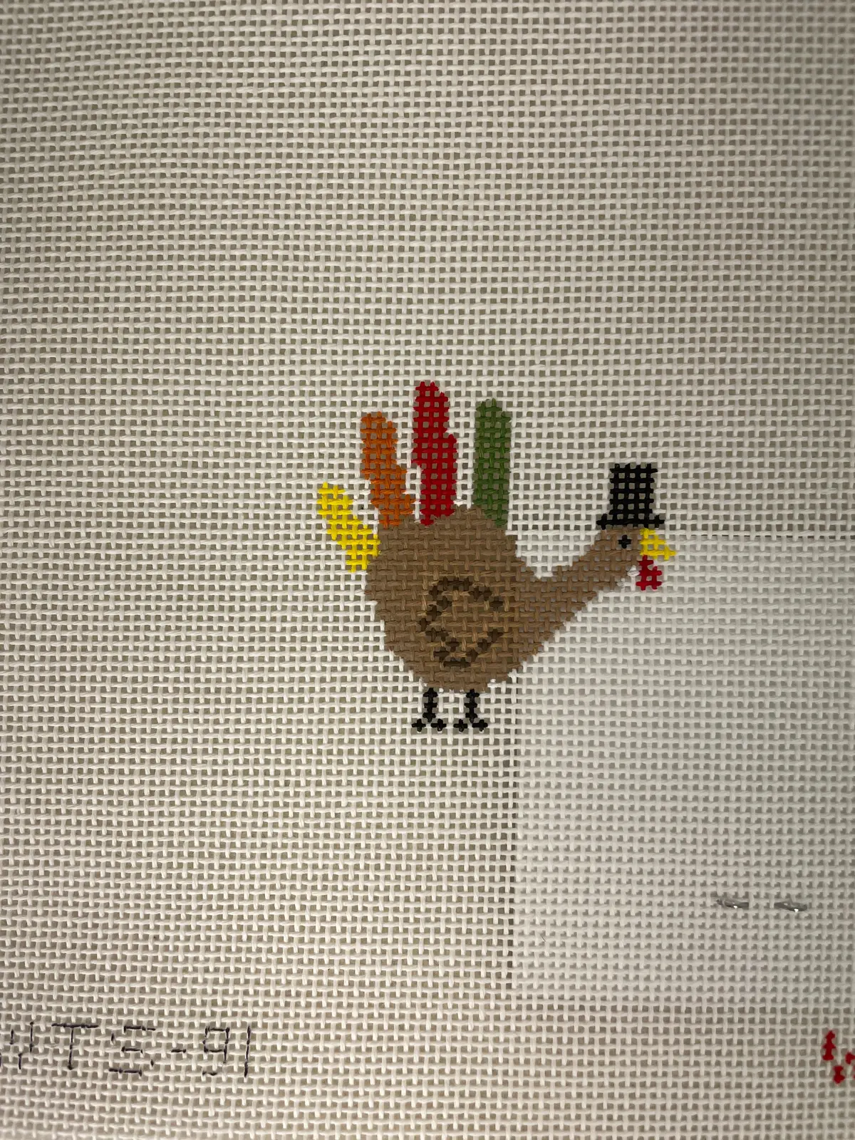 * What's The Stitch Needlepoint / Mini Hand Turkey 1