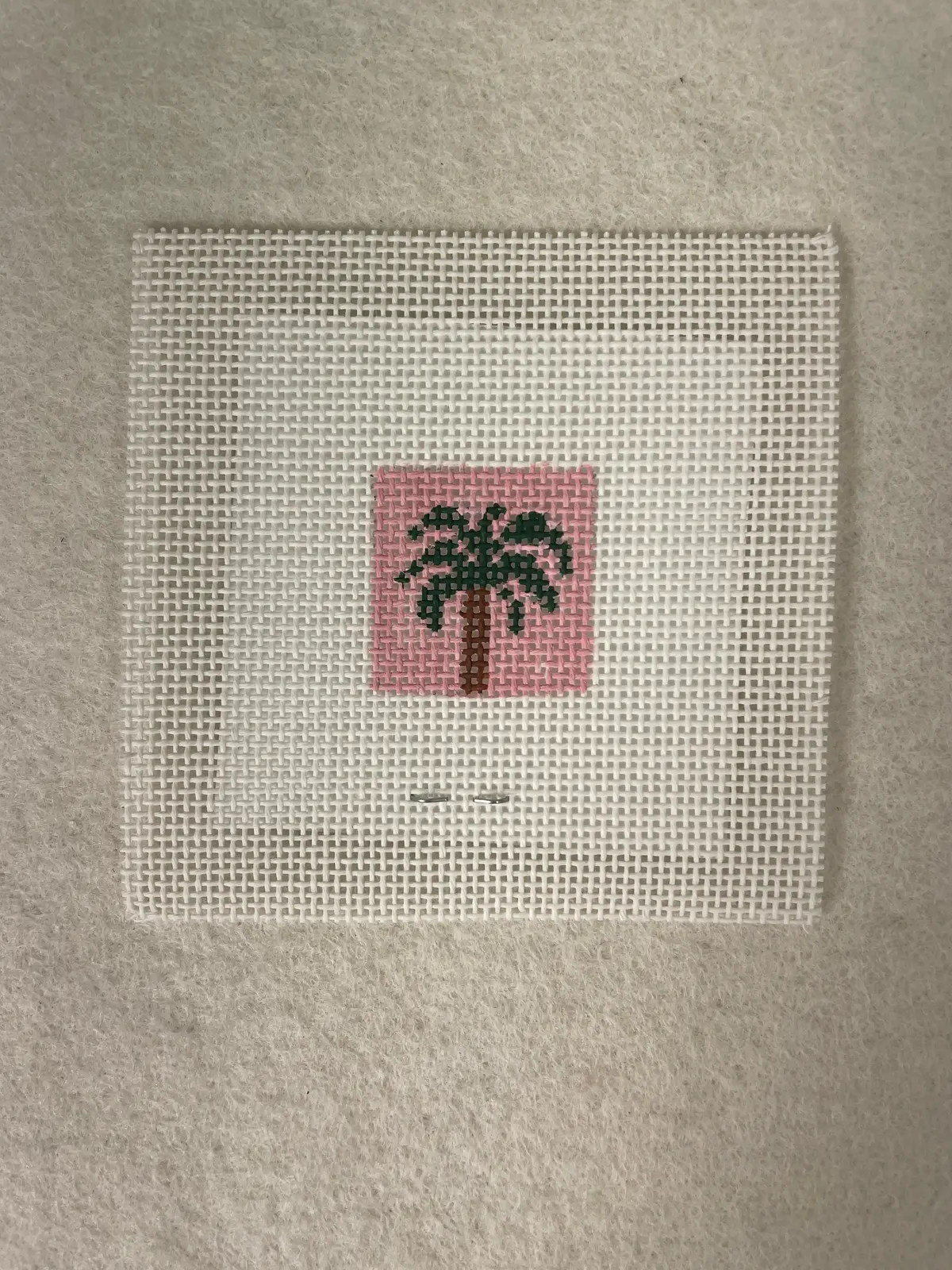 * Blue Waters Needlepoint Palm Tree 1 Inch Square 1