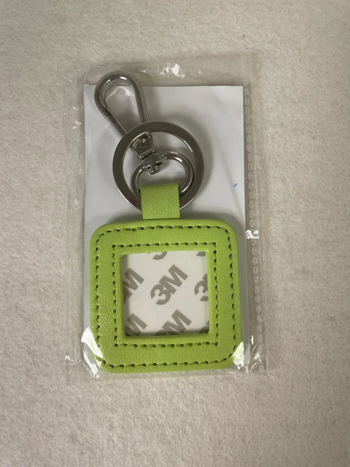 * Blue Waters Needlepoint Leather Key Fob- Lime With Silver Hardware 1