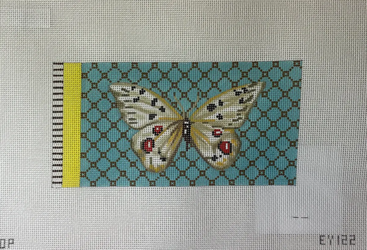 Colors Of Praise Ey122 Butterfly White On Turquois Eyeglass Case 1