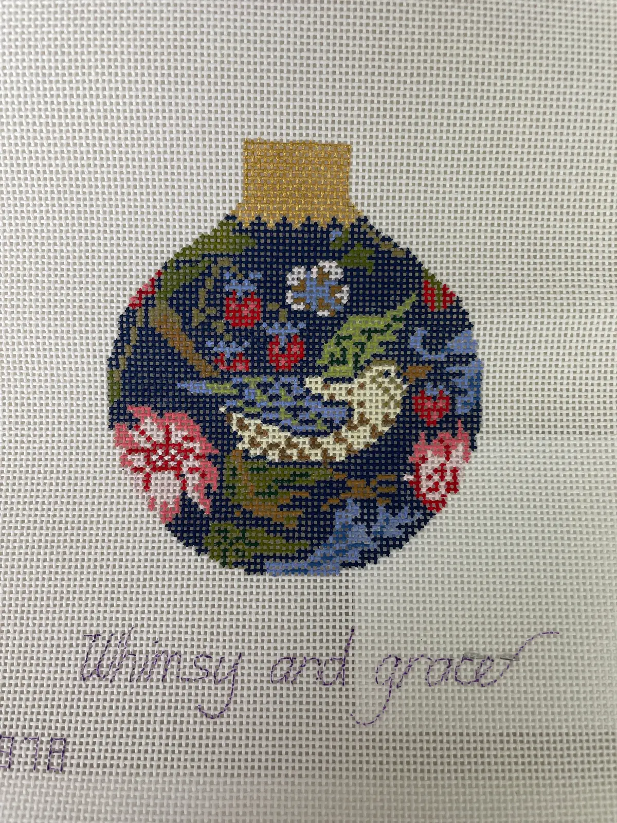 * Whimsy And Grace Wg 12878 Strawberry Thief Reflection 1