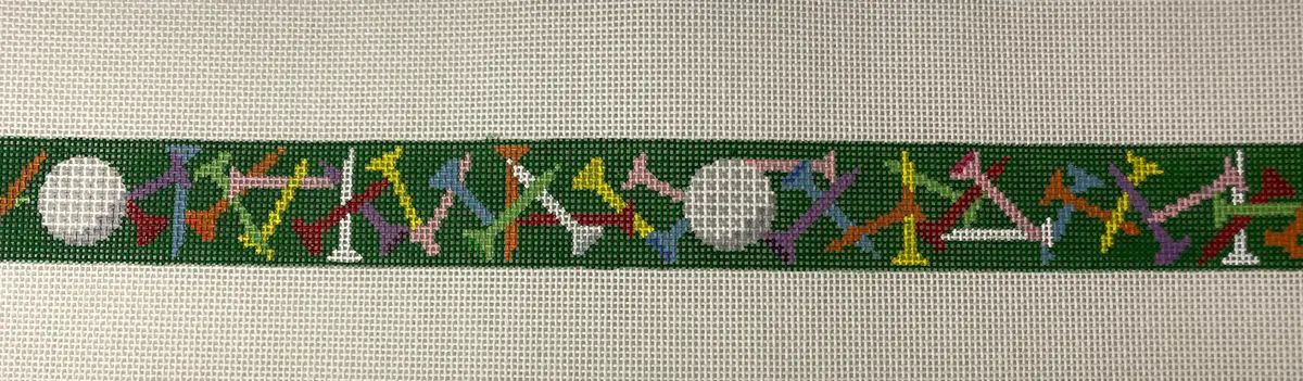 Susan Roberts Needlepoint Mh3523 Golf Balls And Tee's Belt 1