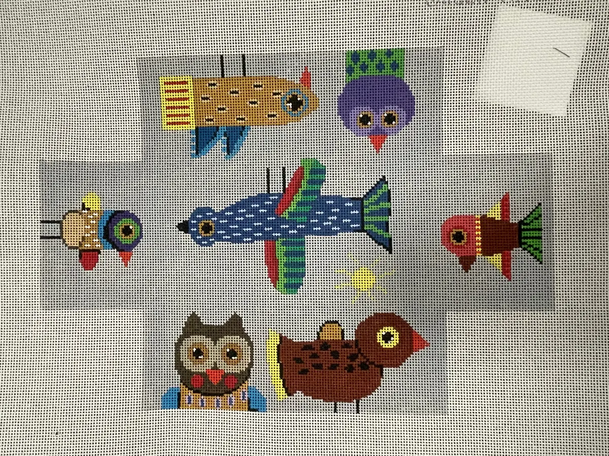 * Patti Mann 11704Tpo Birds On Gray Brick 1