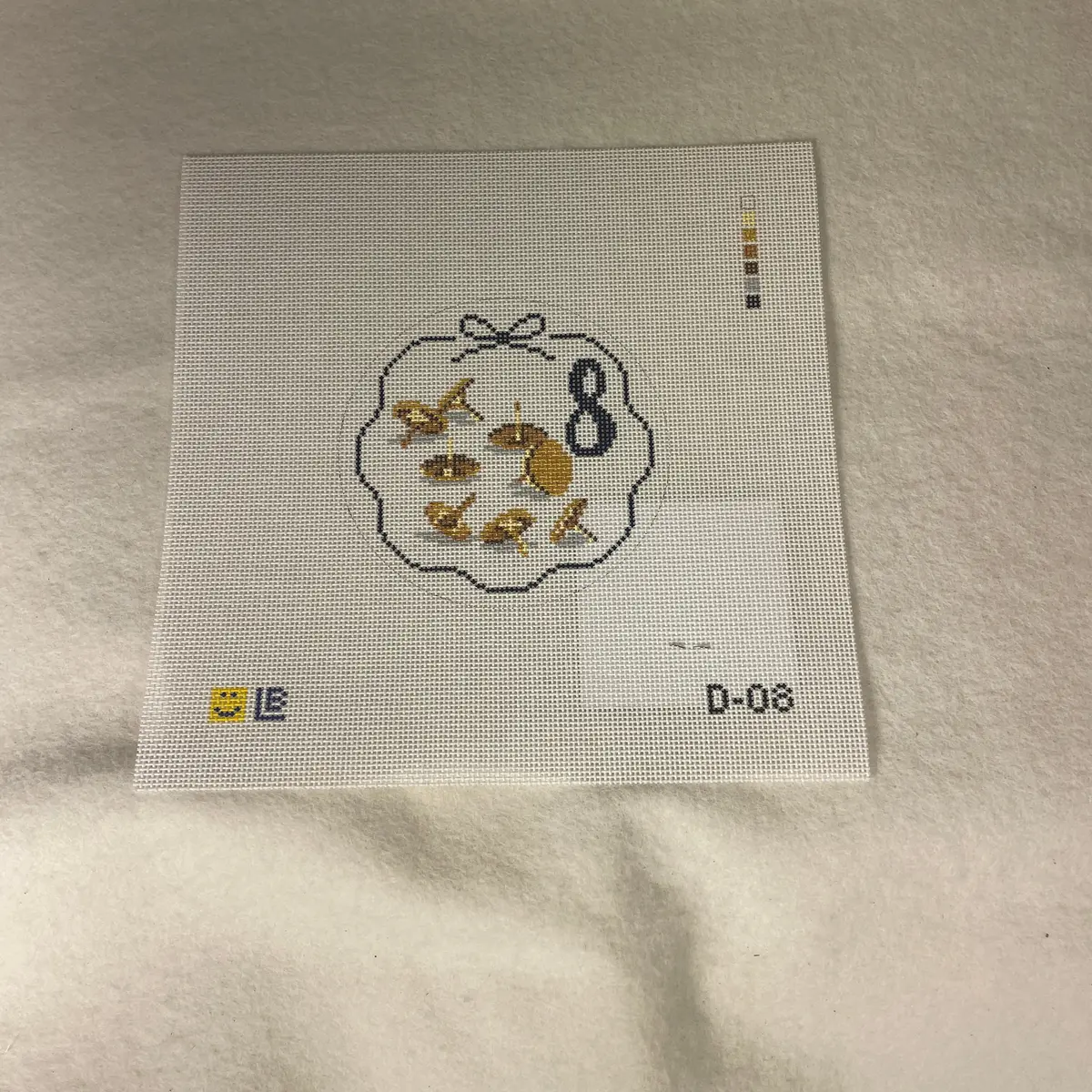 * Lauren Bloch  D08- 12 Days Of Needlepoint- Eight Brass Tacks 1