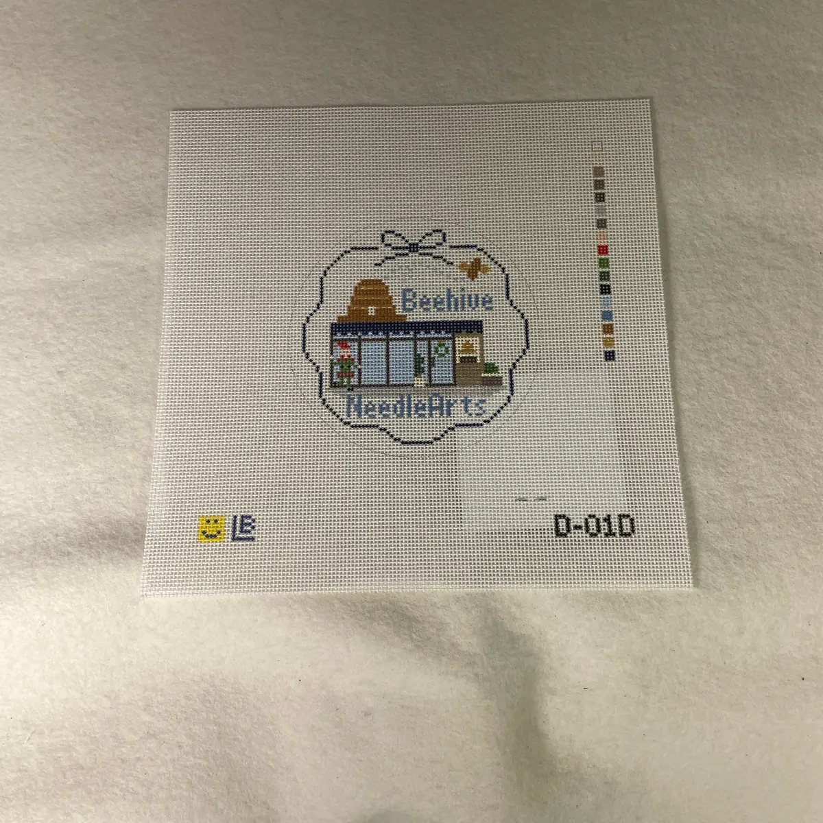 * Lauren Bloch  D1- 12 Days Of Needlepoint- Day One, Exclusive Beehive Needlearts Round 1