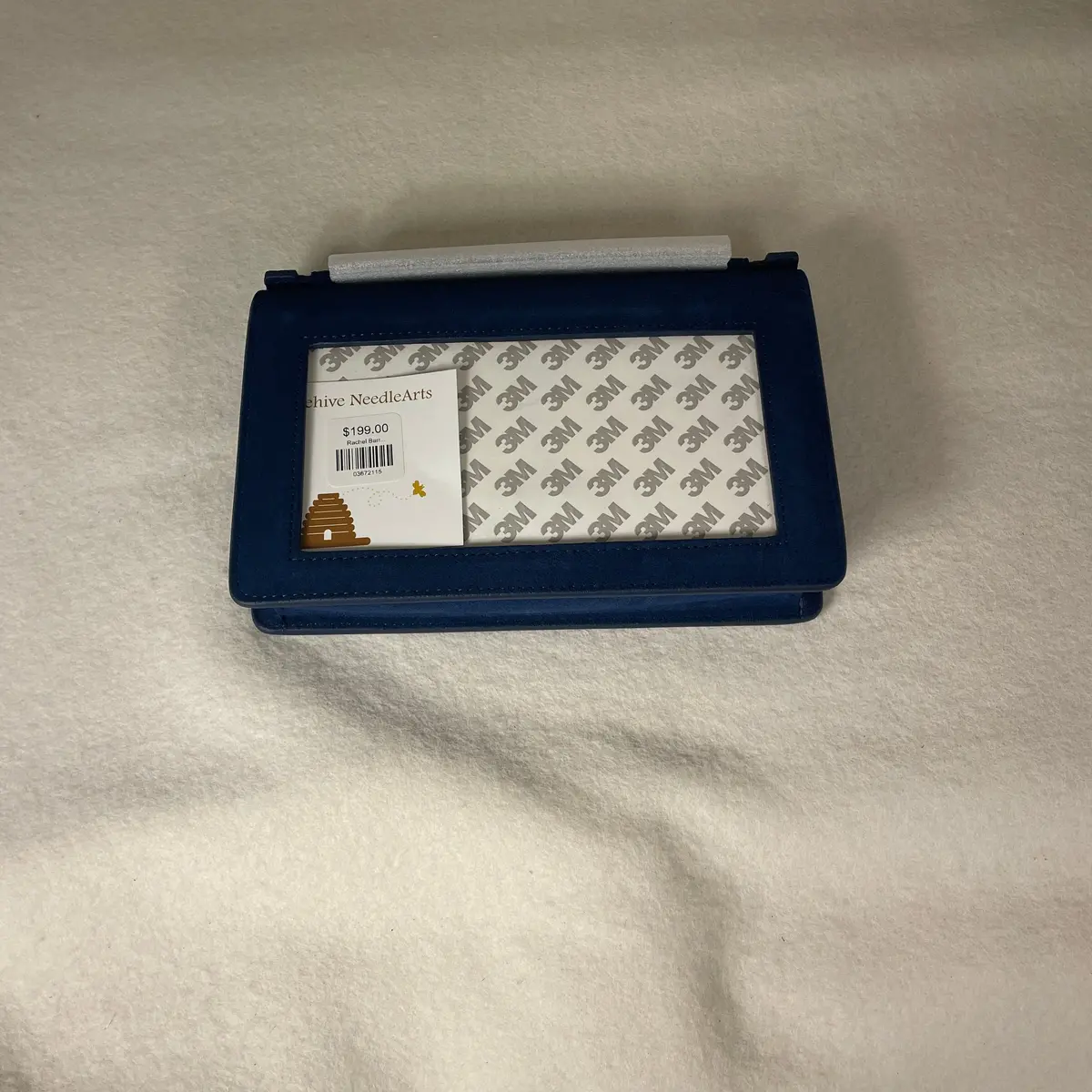 Rachel Barri Designs Everyday Clutch-Navy Suede + Silver Chain 1