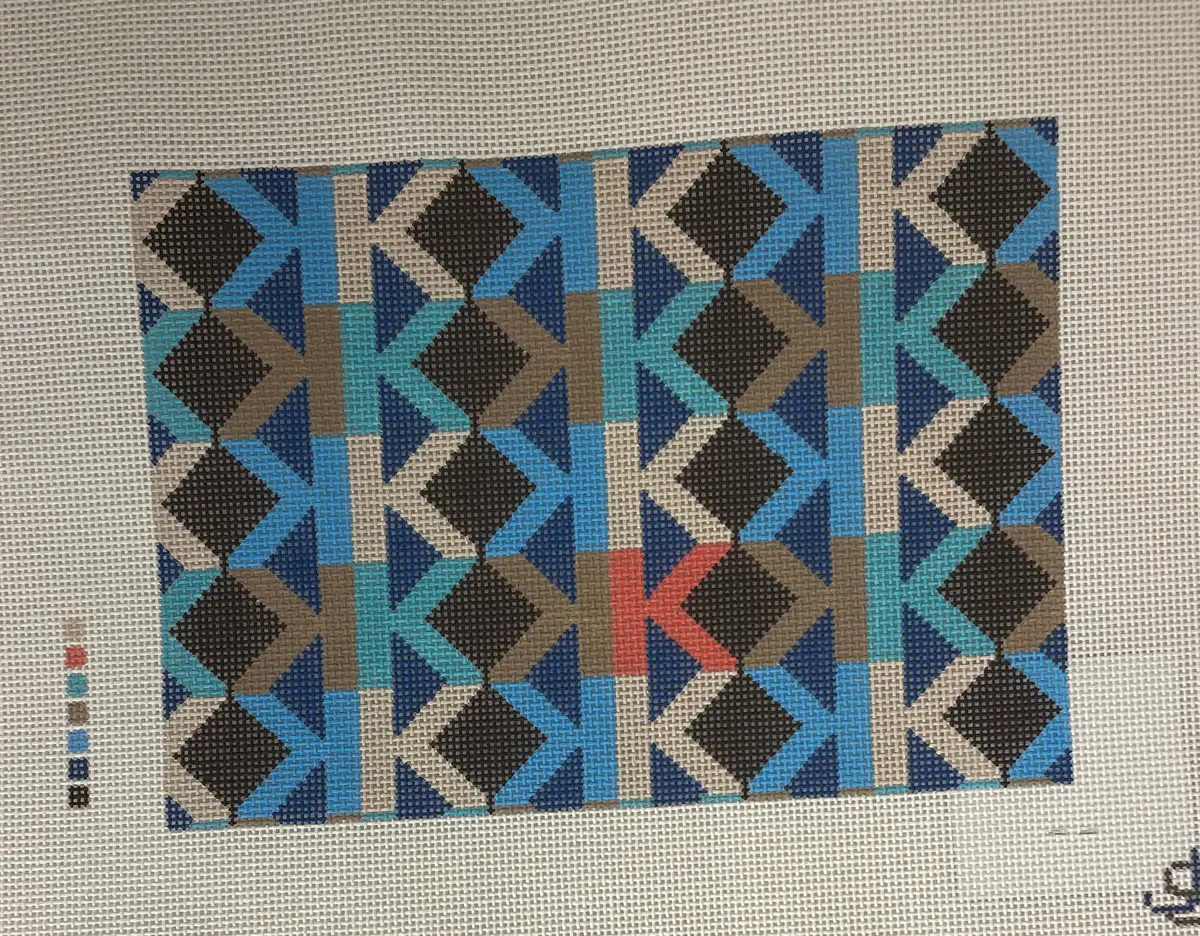 * Jeni Sandberg 'K' Letter Clutch- Brown And Blue  Js4ka 1