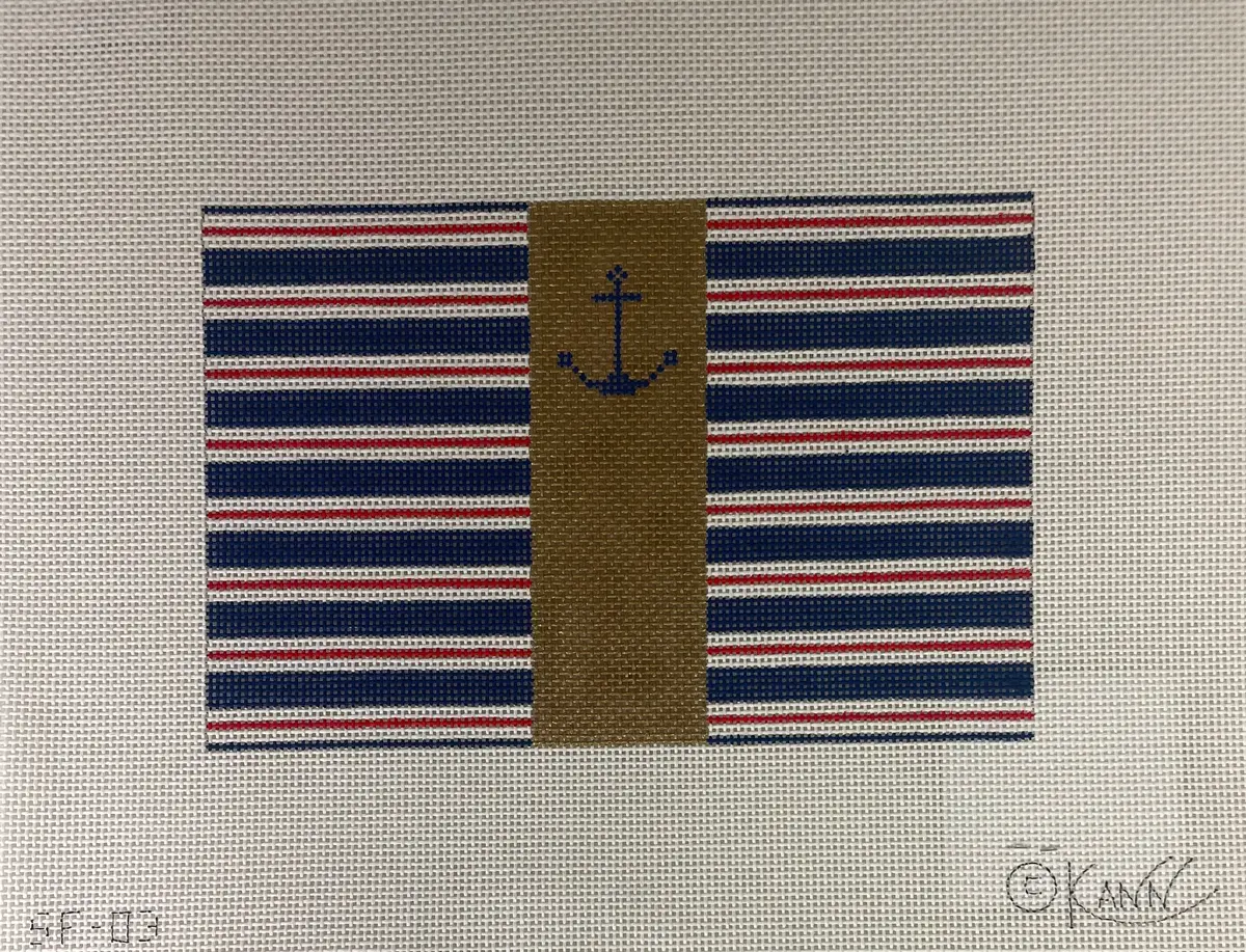* Kimberly Ann Needlepoint Sf03 Anchor And Stripes 1