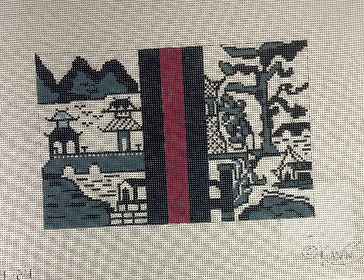 * Kimberly Ann Needlepoint Sf29 Blue Pagoda 1