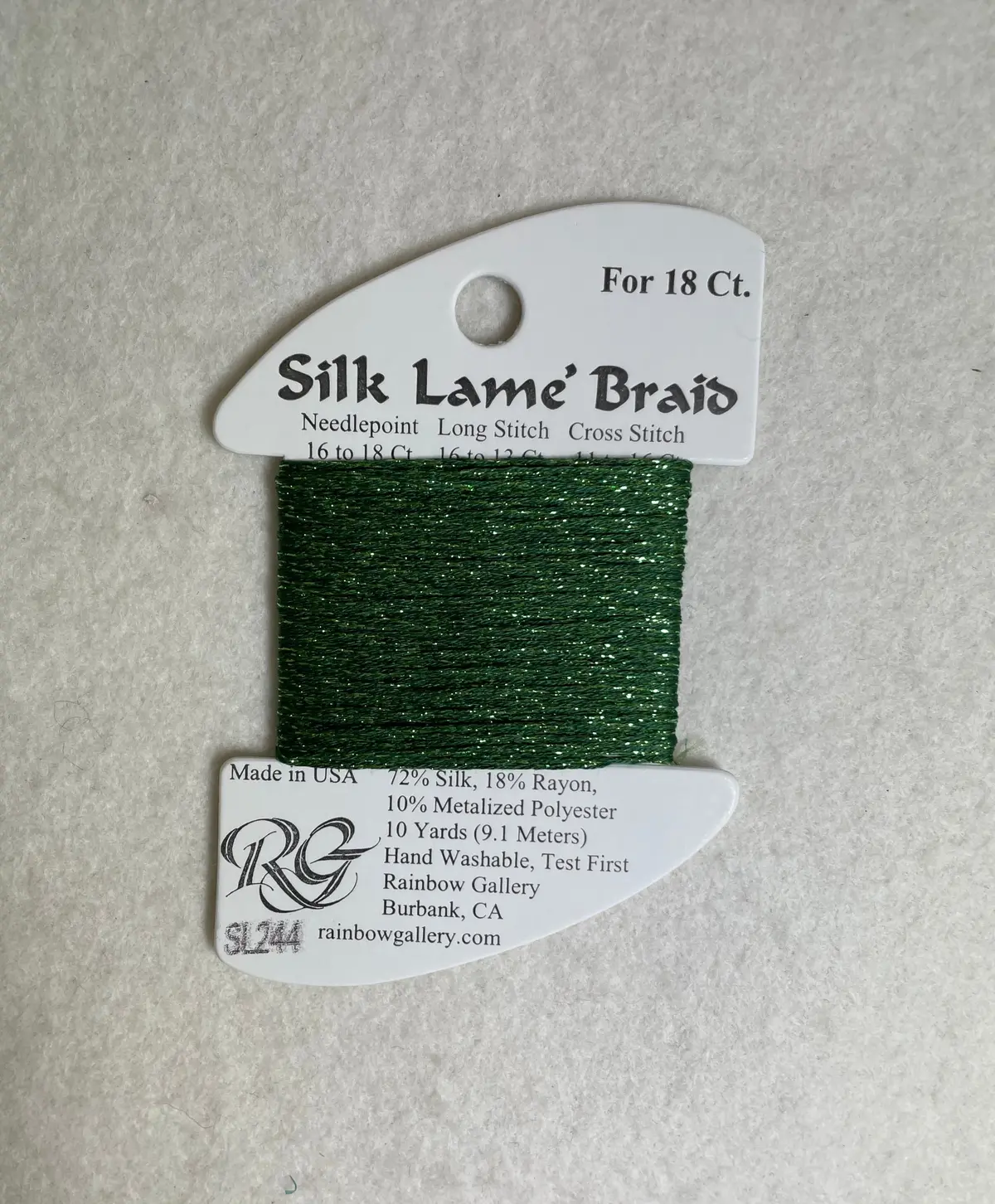 Silk Lame Braid Sl244 Vineyard Green 1