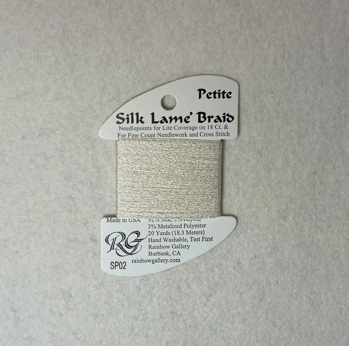 Silk Lame Braid Sp02 White 1
