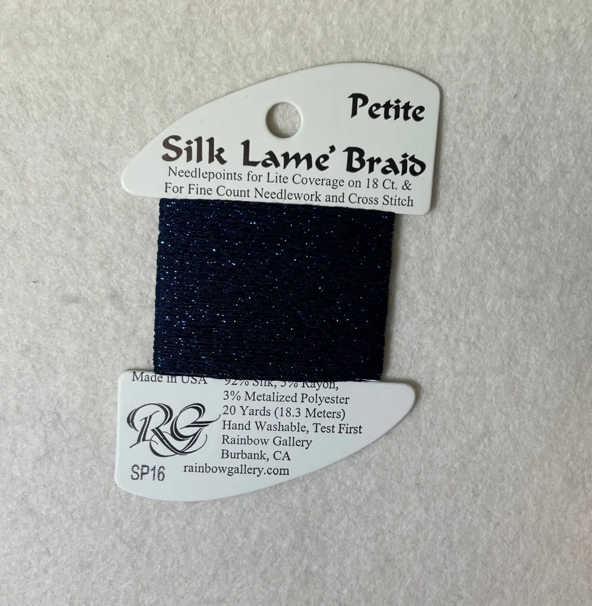 Petite Silk Lame Braid Sp16 Navy 1