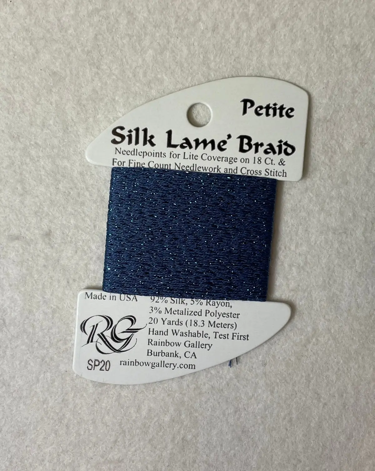 Petite Silk Lame Braid Sp20 Dark Antique Blue 1