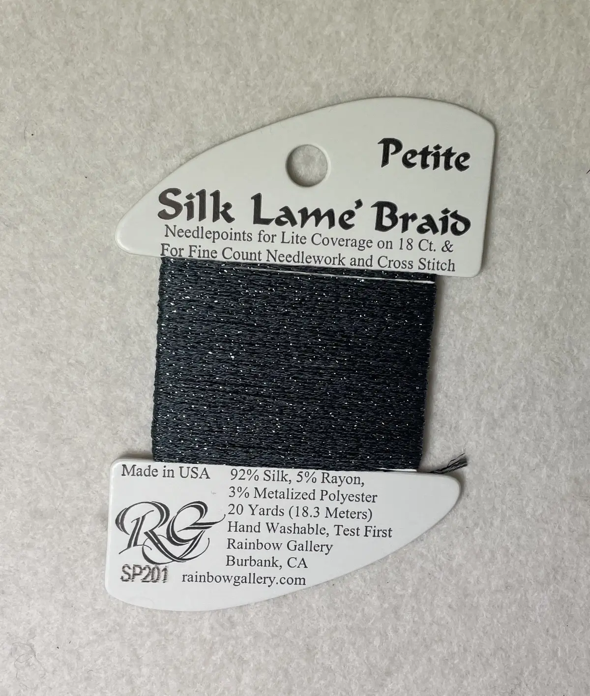 Petite Silk Lame Braid Sp201 Gunmetal 1