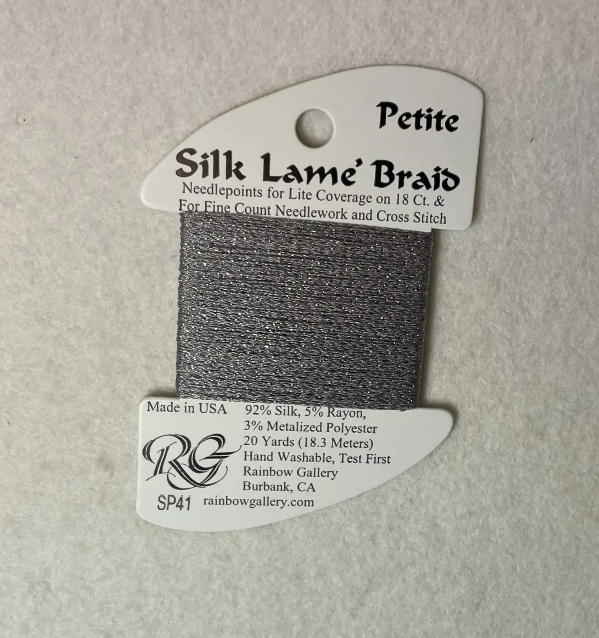 Petite Silk Lame Braid Sp41 Pewter 1