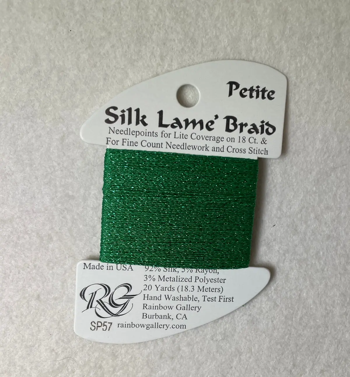 Petite Silk Lame Braid Sp57 Christmas Green 1