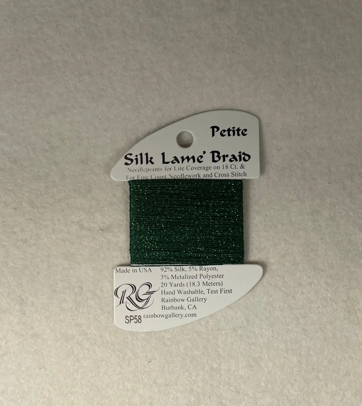 Petite Silk Lame Braid Sp58 Dark Christmas Green 1