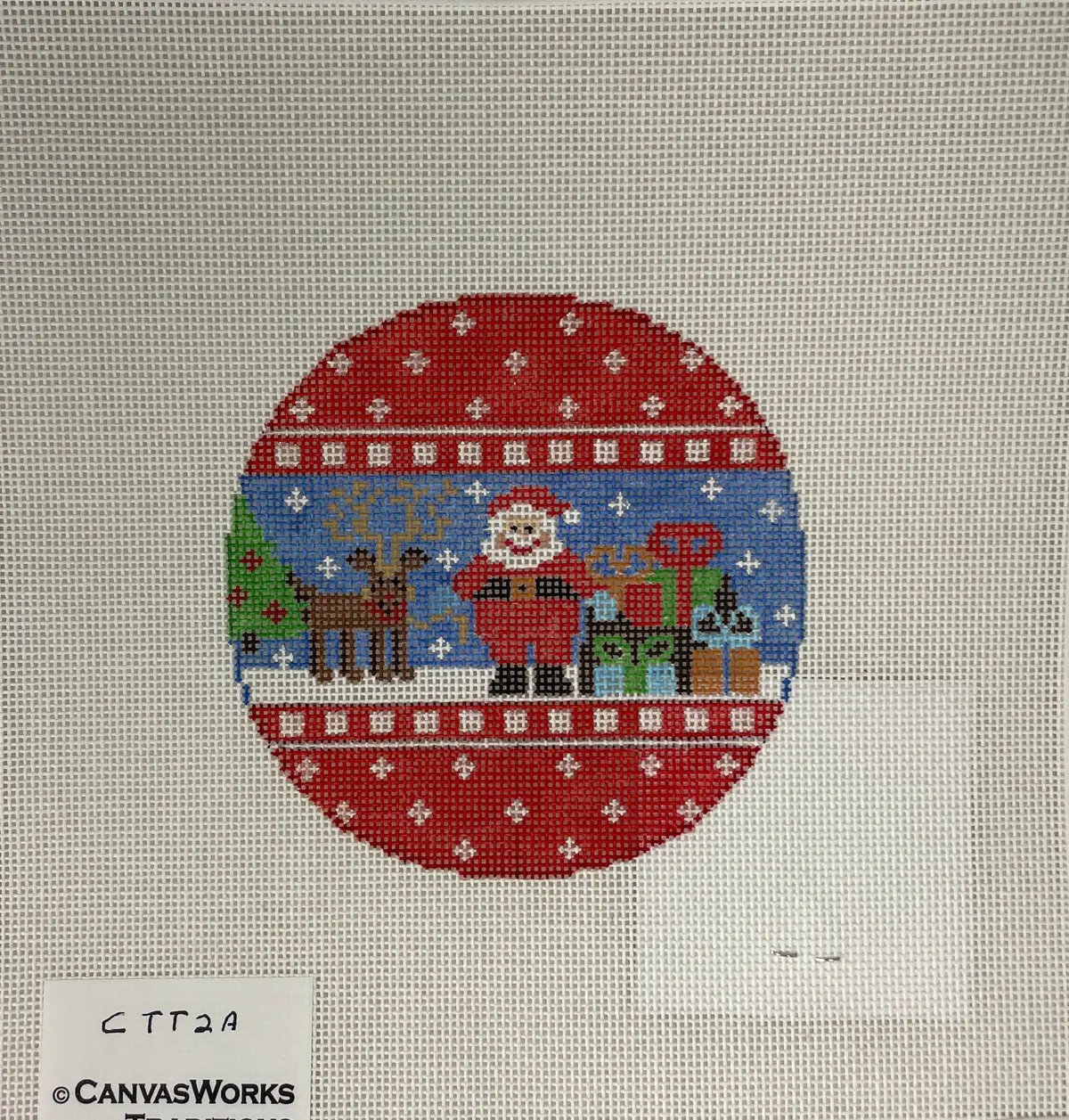 * Canvasworks Ctt2a Santa And Rudolph Ornament 1