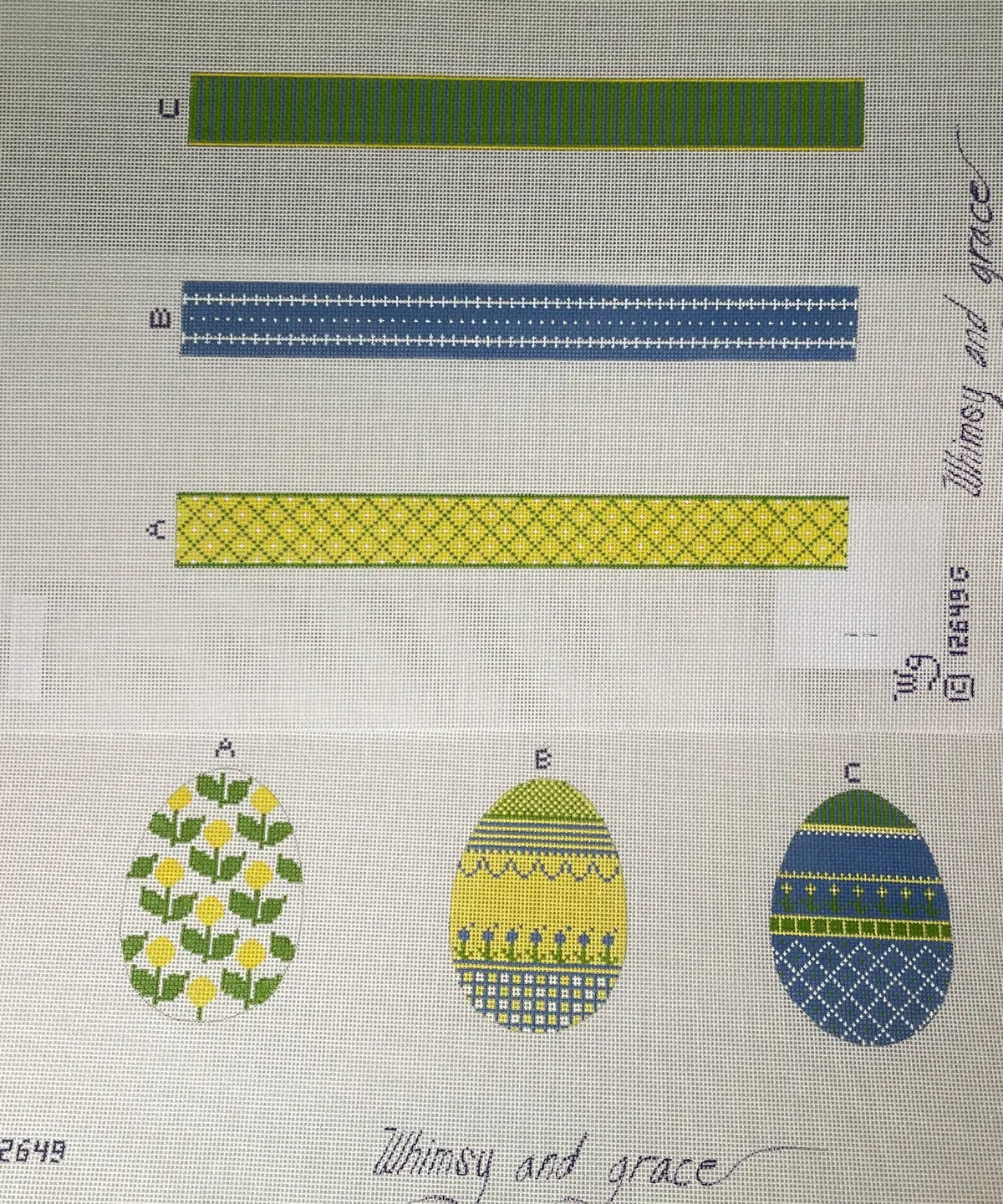 * Whimsy And Grace Wg12649 Kristi's 3 Egg Omelette- Yellow Zinias, Blue, Green- 18M 1