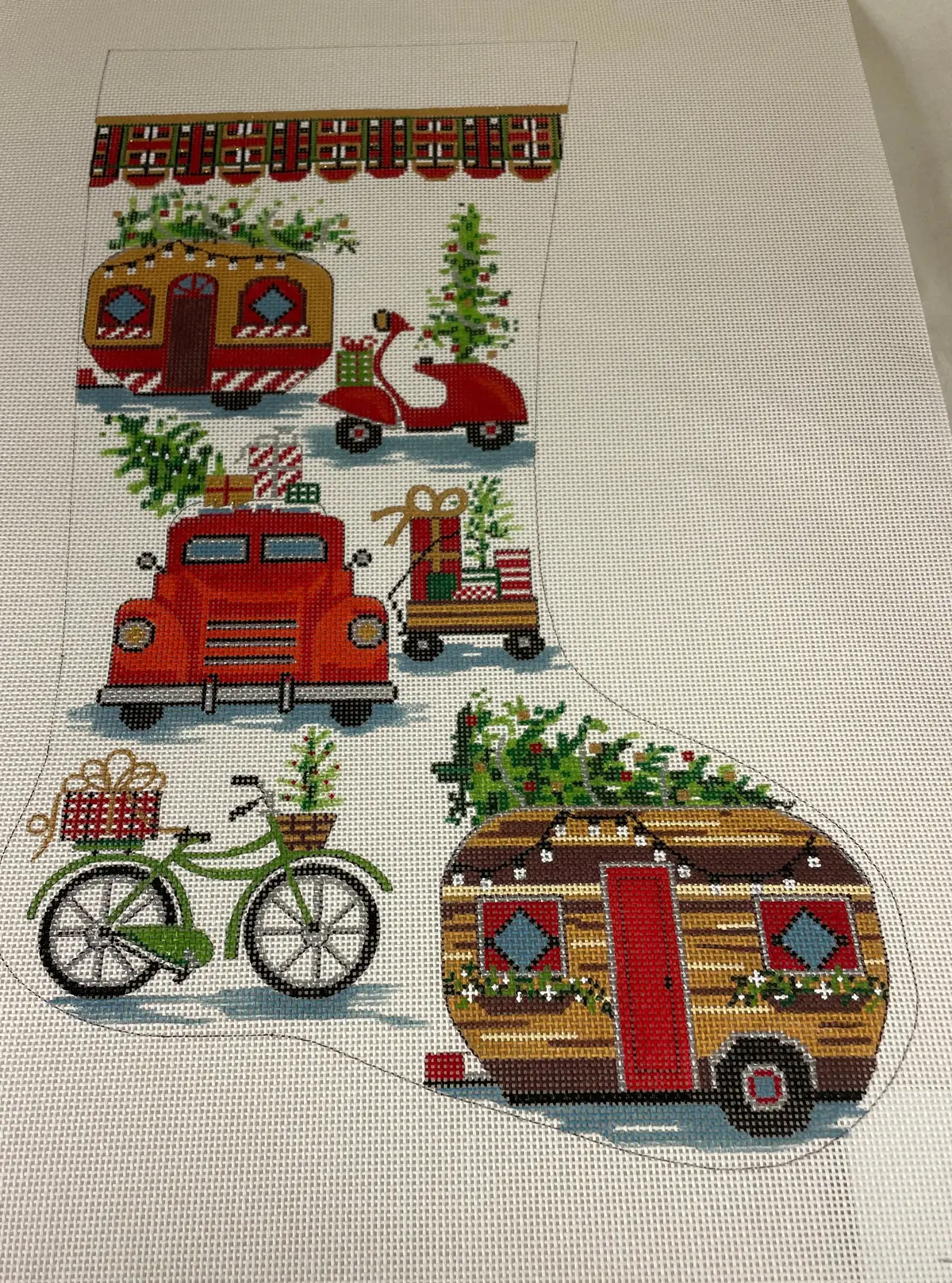 * Alice Peterson 4266 Antique Travel Stocking 1