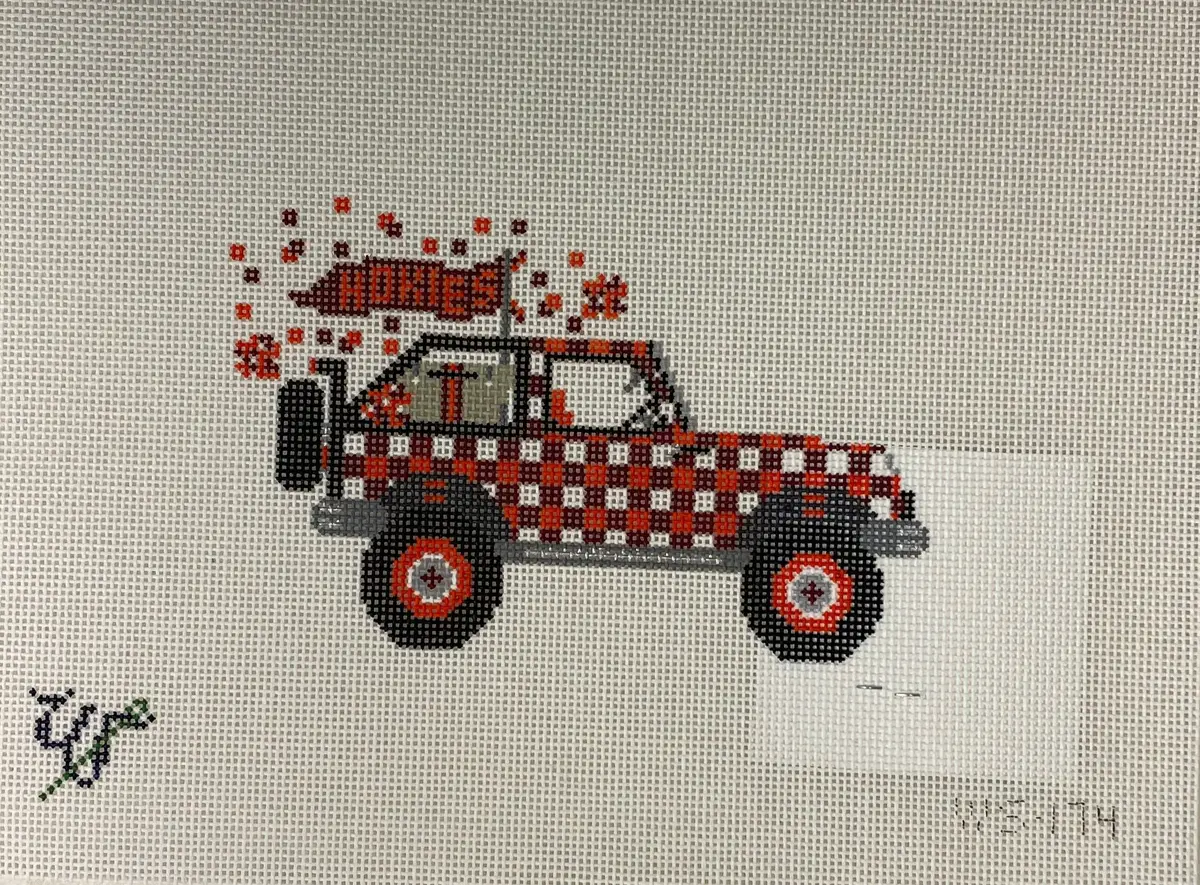 * Wipstitch Needleworks Ws174 Virginia Tech Jeep 1