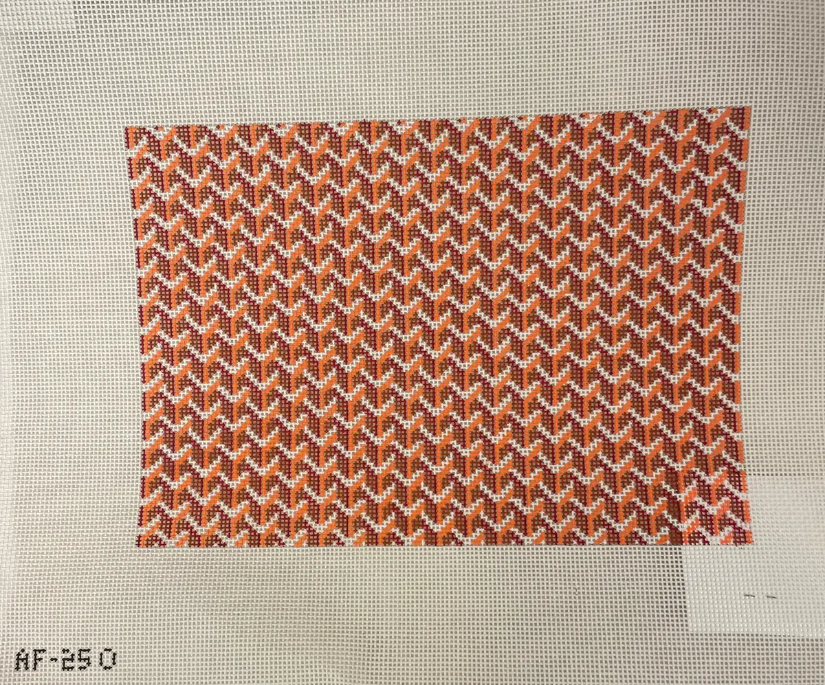 *Anne Fisher Needlepoint Af25o  7X10 'Y' Clutch- Orange 1